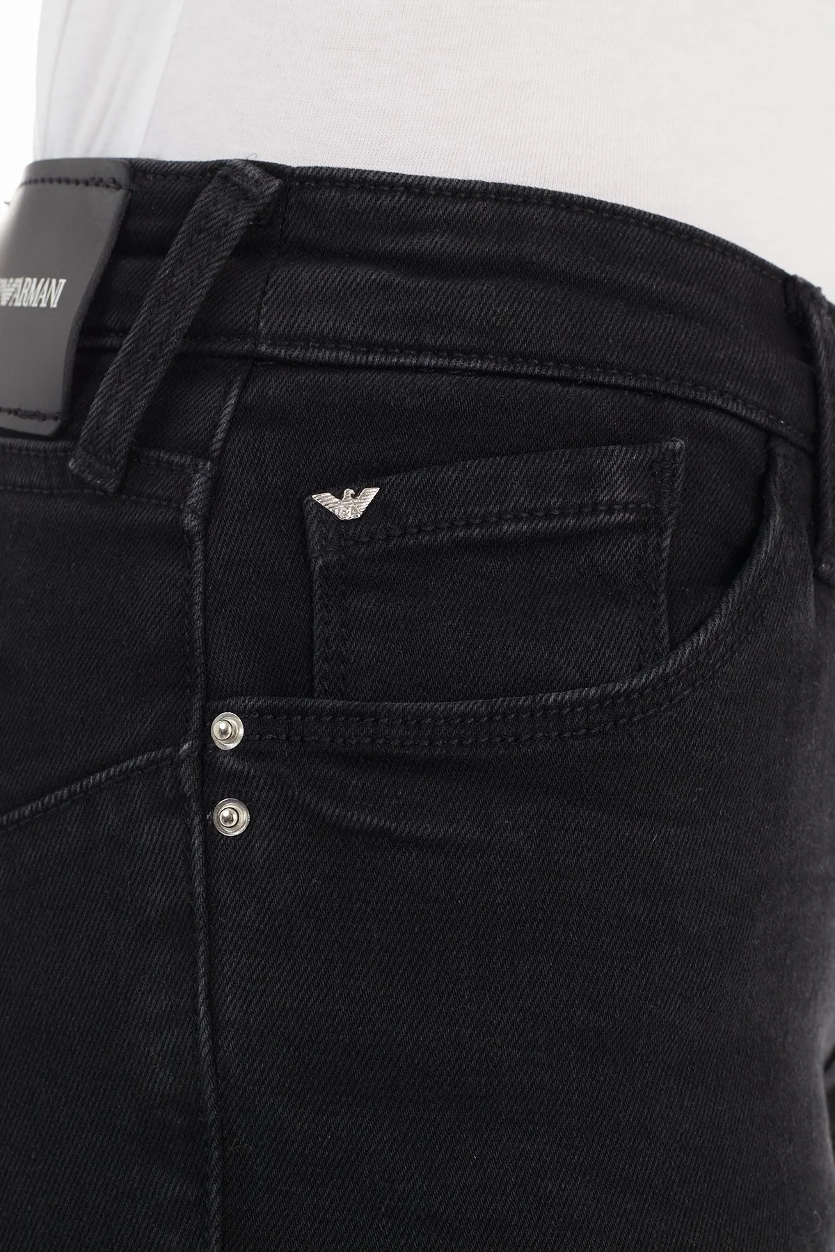 Emporio Armani Pamuklu Dar Kesim J23 Jeans Bayan Kot Pantolon 6H2J23 2D9ZZ 0005 SİYAH - 7