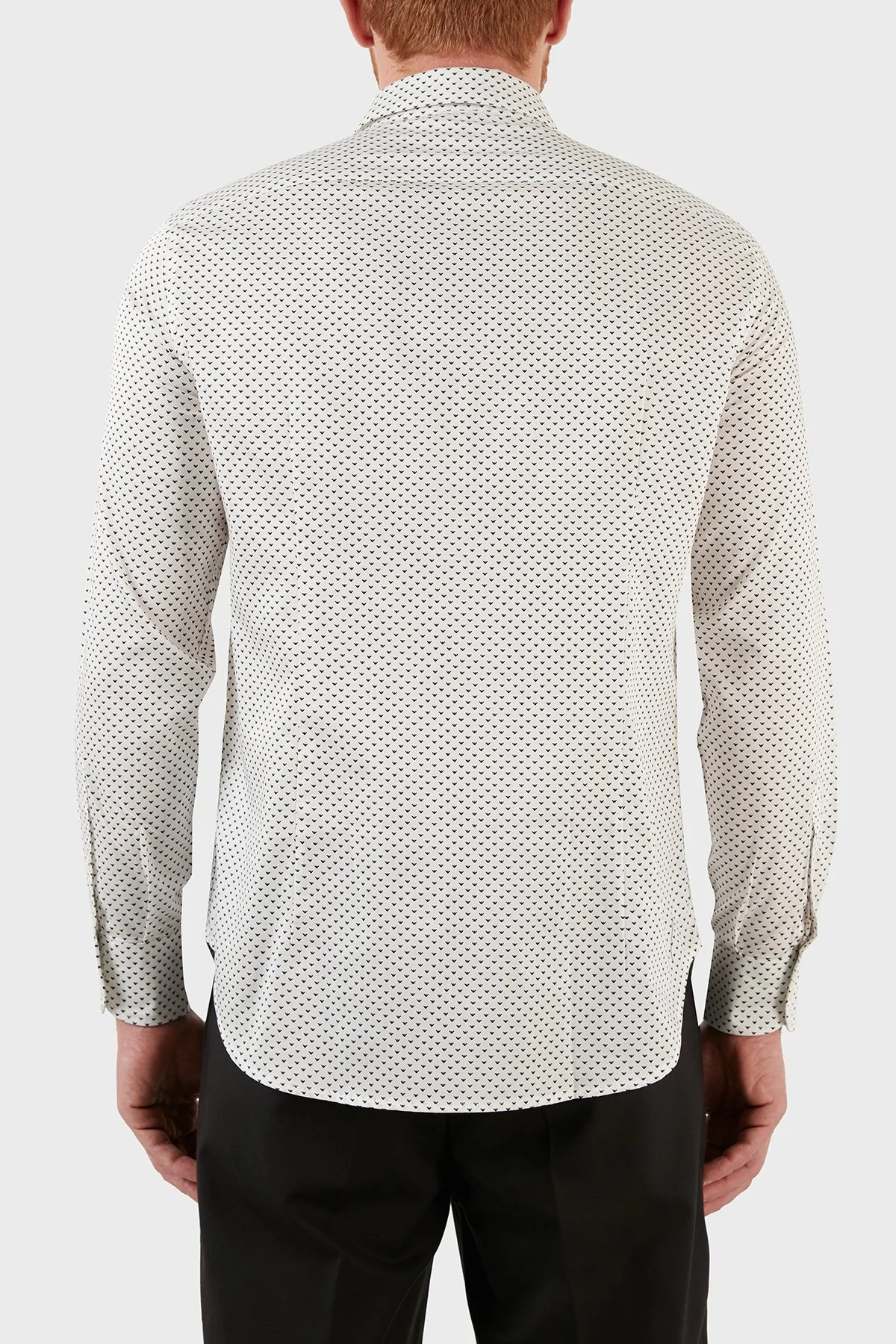 Emporio Armani Pamuklu Desenli Regular Fit Erkek Gömlek 3L1C86 1NPBZ F133 BEYAZ - 2