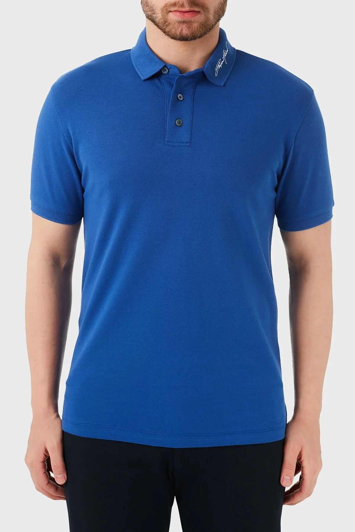 Emporio Armani Pamuklu Düğmeli T Shirt Erkek Polo 3K1FA6 1JPTZ 0921 LACİVERT - 1