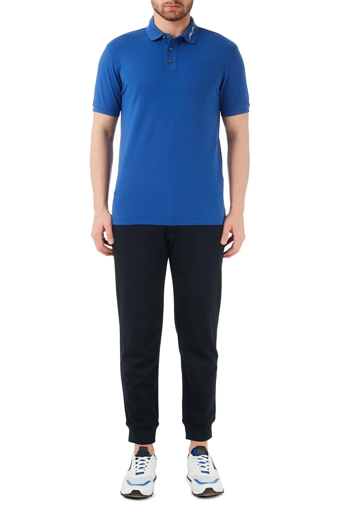 Emporio Armani Pamuklu Düğmeli T Shirt Erkek Polo 3K1FA6 1JPTZ 0921 LACİVERT - 5