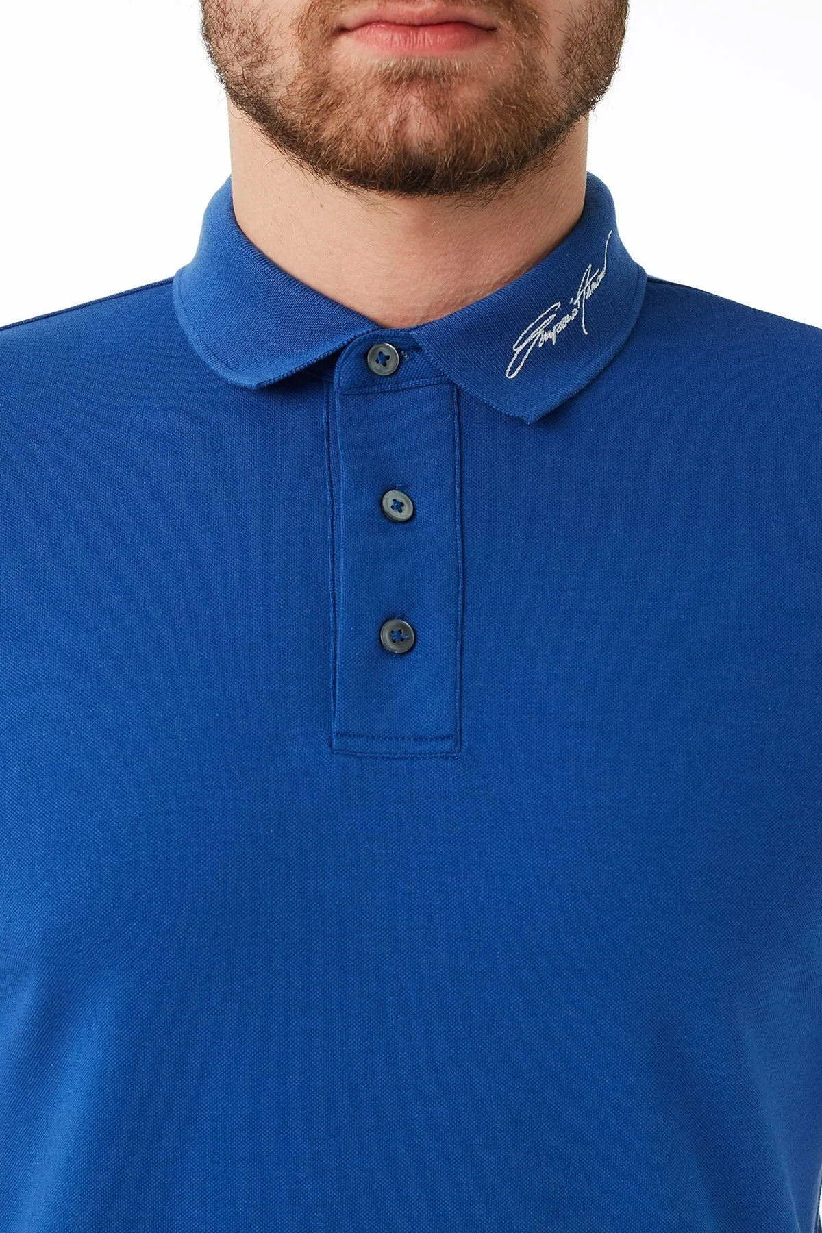 Emporio Armani Pamuklu Düğmeli T Shirt Erkek Polo 3K1FA6 1JPTZ 0921 LACİVERT - 6
