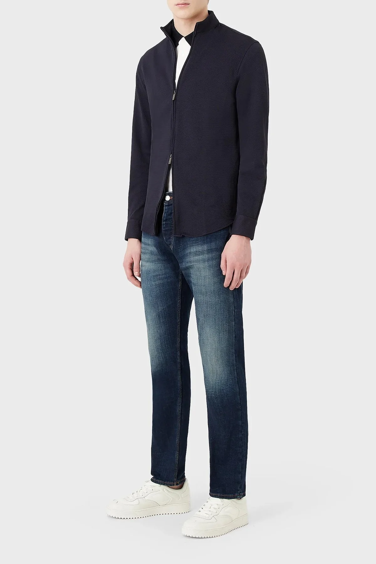 Emporio Armani Pamuklu Düşük Bel Düz Paça Slim Fit J75 Jeans Erkek Kot Pantolon 3R1J75 1D0DZ 0941 MAVİ - 1