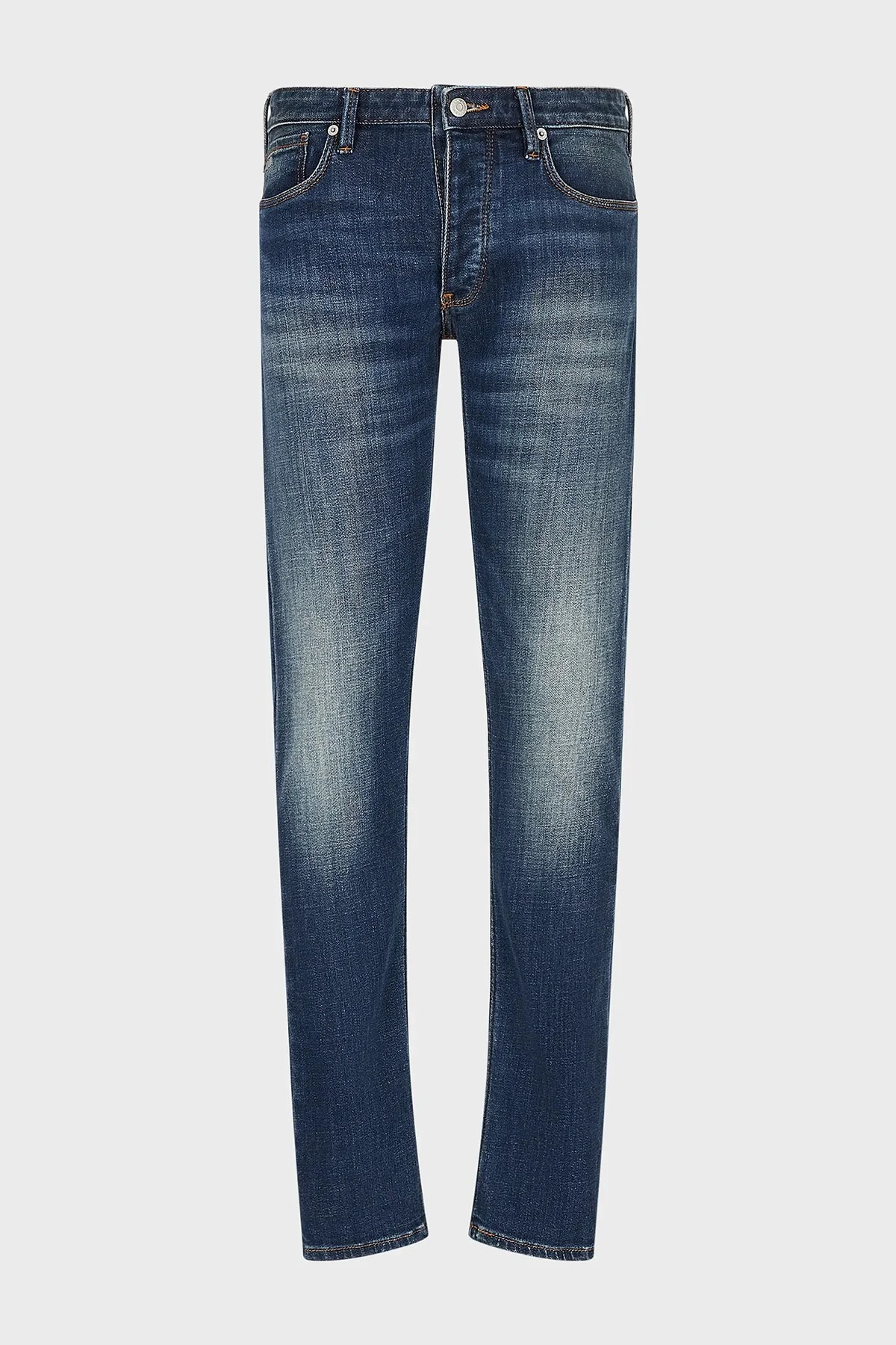 Emporio Armani Pamuklu Düşük Bel Düz Paça Slim Fit J75 Jeans Erkek Kot Pantolon 3R1J75 1D0DZ 0941 MAVİ - 6