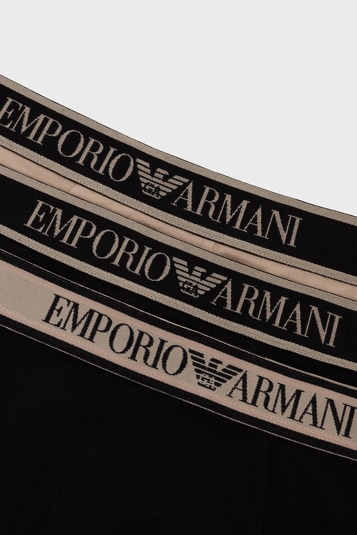 Emporio Armani Pamuklu Esnek 3 Pack Erkek Boxer 111357 3R717 24321 SİYAH-BEJ - 4