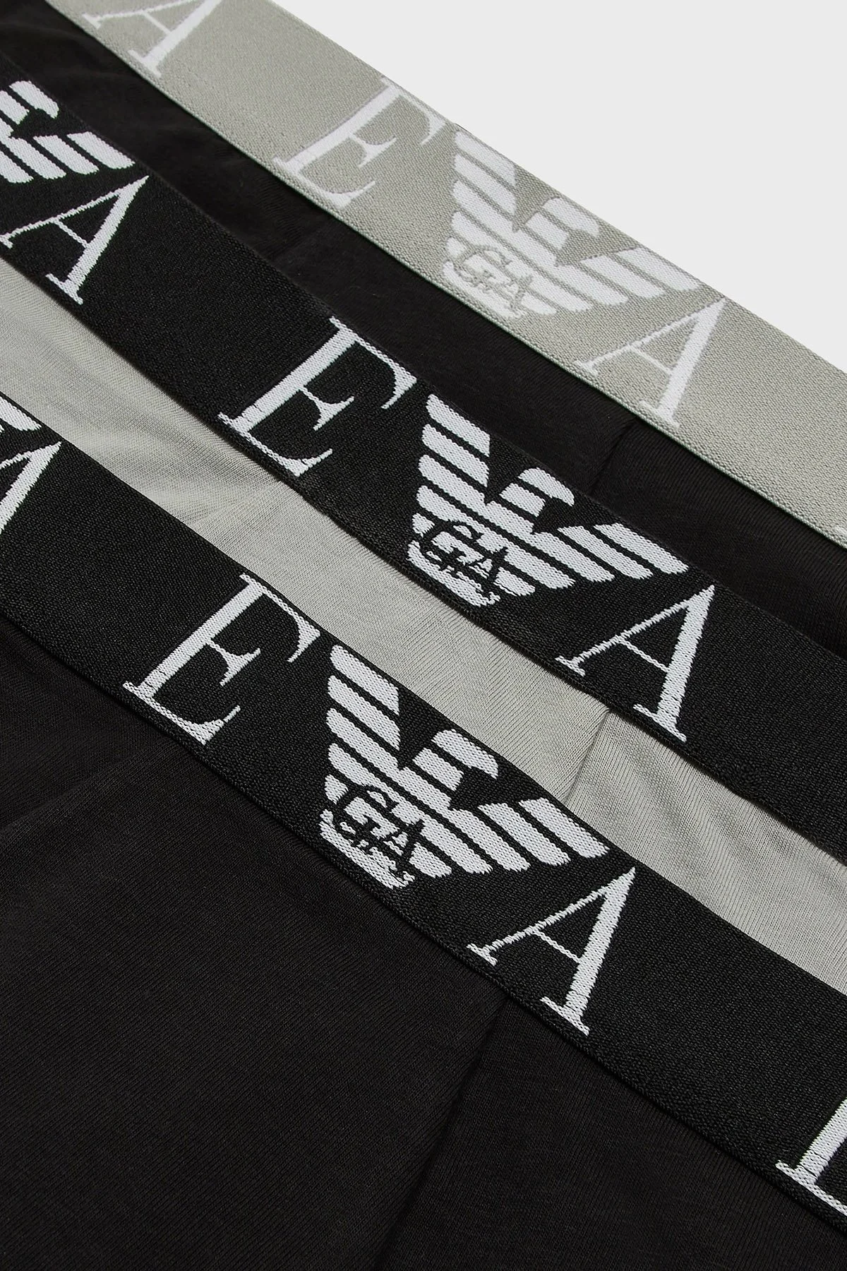 Emporio Armani Pamuklu Esnek 3 Pack Erkek Boxer 111357 4R715 35321 SİYAH-GRİ - 2