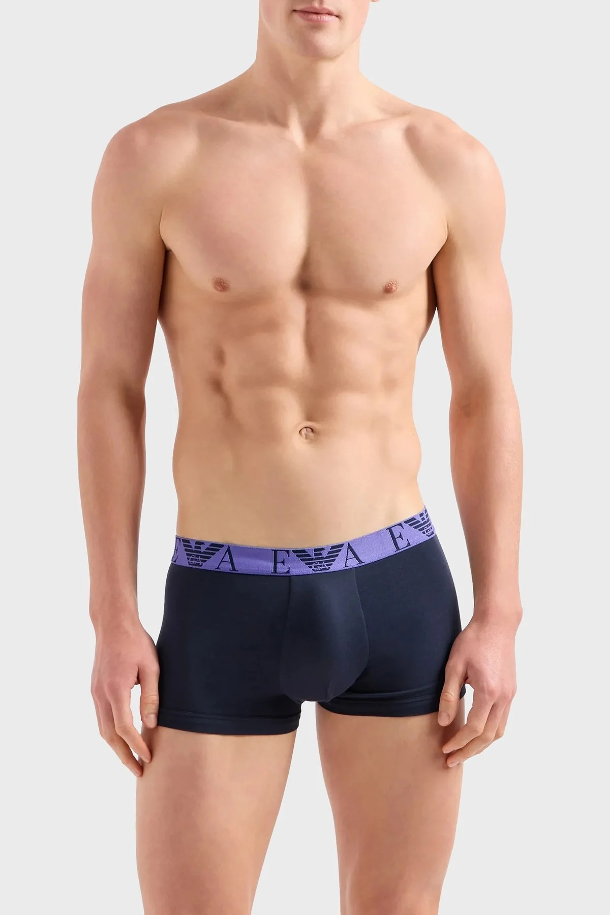 Emporio Armani Pamuklu Esnek 3 Pack Erkek Boxer 111357 4R715 70435 Turuncu-Mor-Yeşil - 2