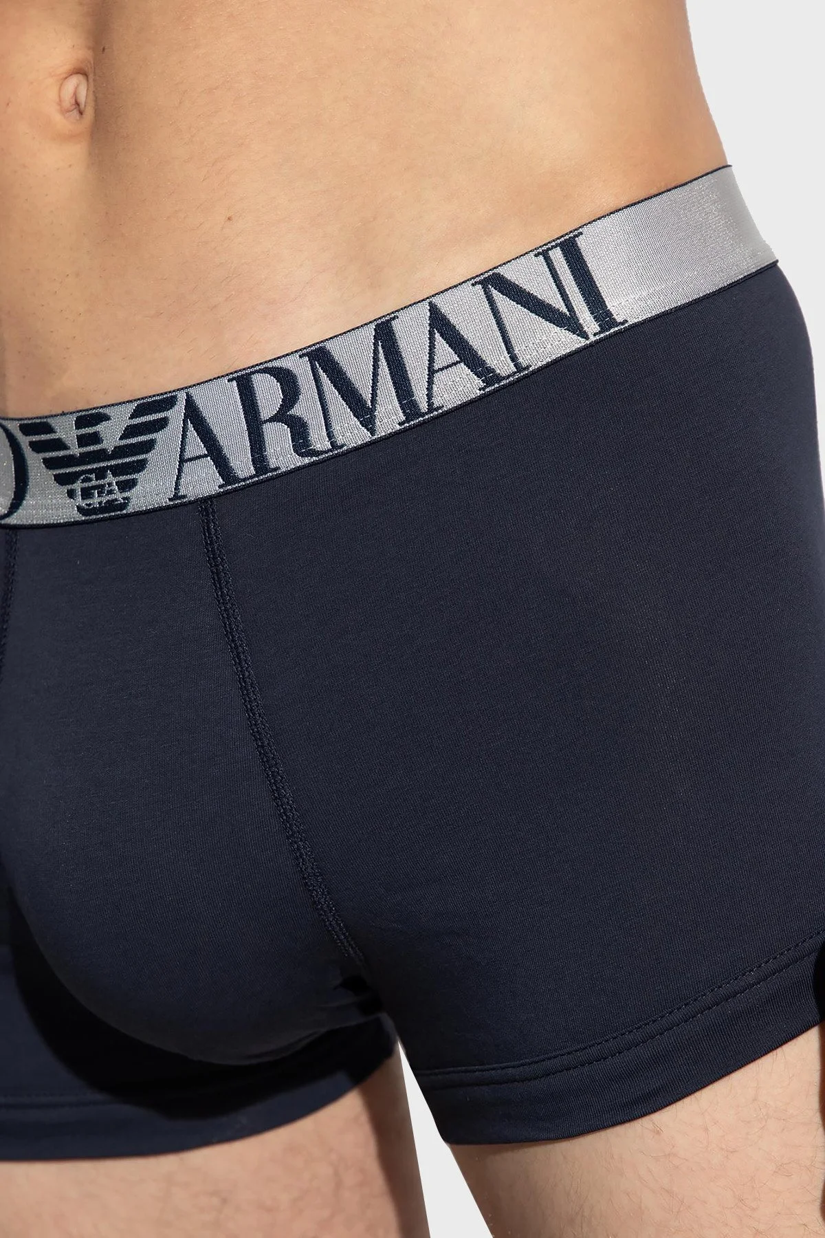 Emporio Armani Pamuklu Esnek 3 Pack Erkek Boxer 111357 4R726 40035 LACİVERT - 8
