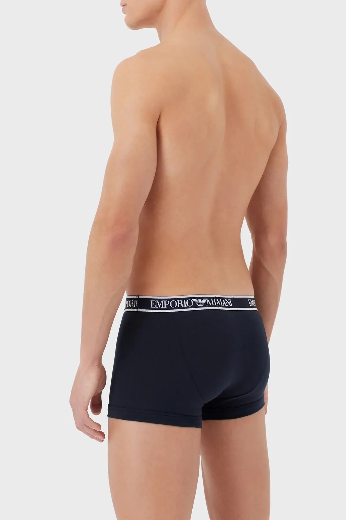 Emporio Armani Pamuklu Esnek 3 Pack Erkek Boxer 111473 3R717 50636 Lacivert-Beyaz-Lacivert - 3