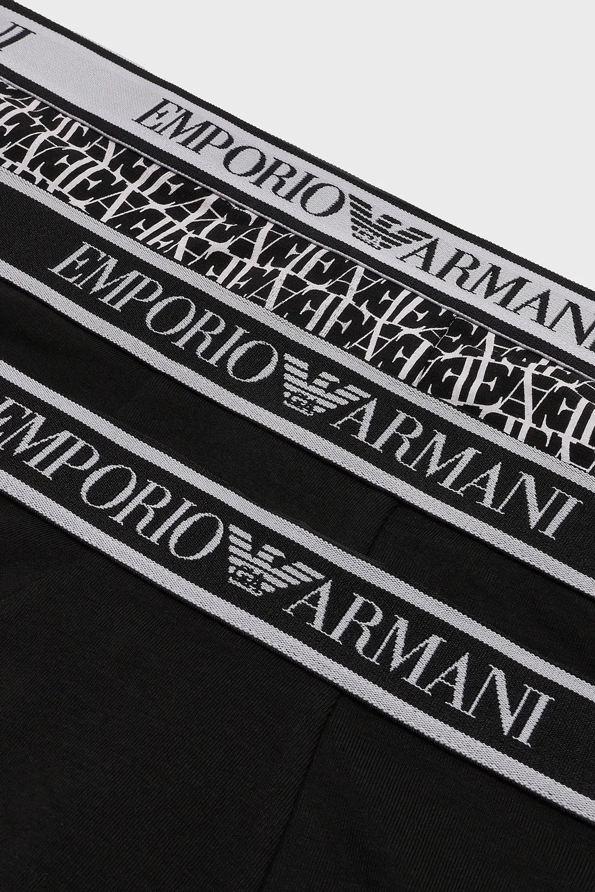 Emporio Armani Pamuklu Esnek 3 Pack Erkek Boxer 112130 4R717 35421 SİYAH - 4