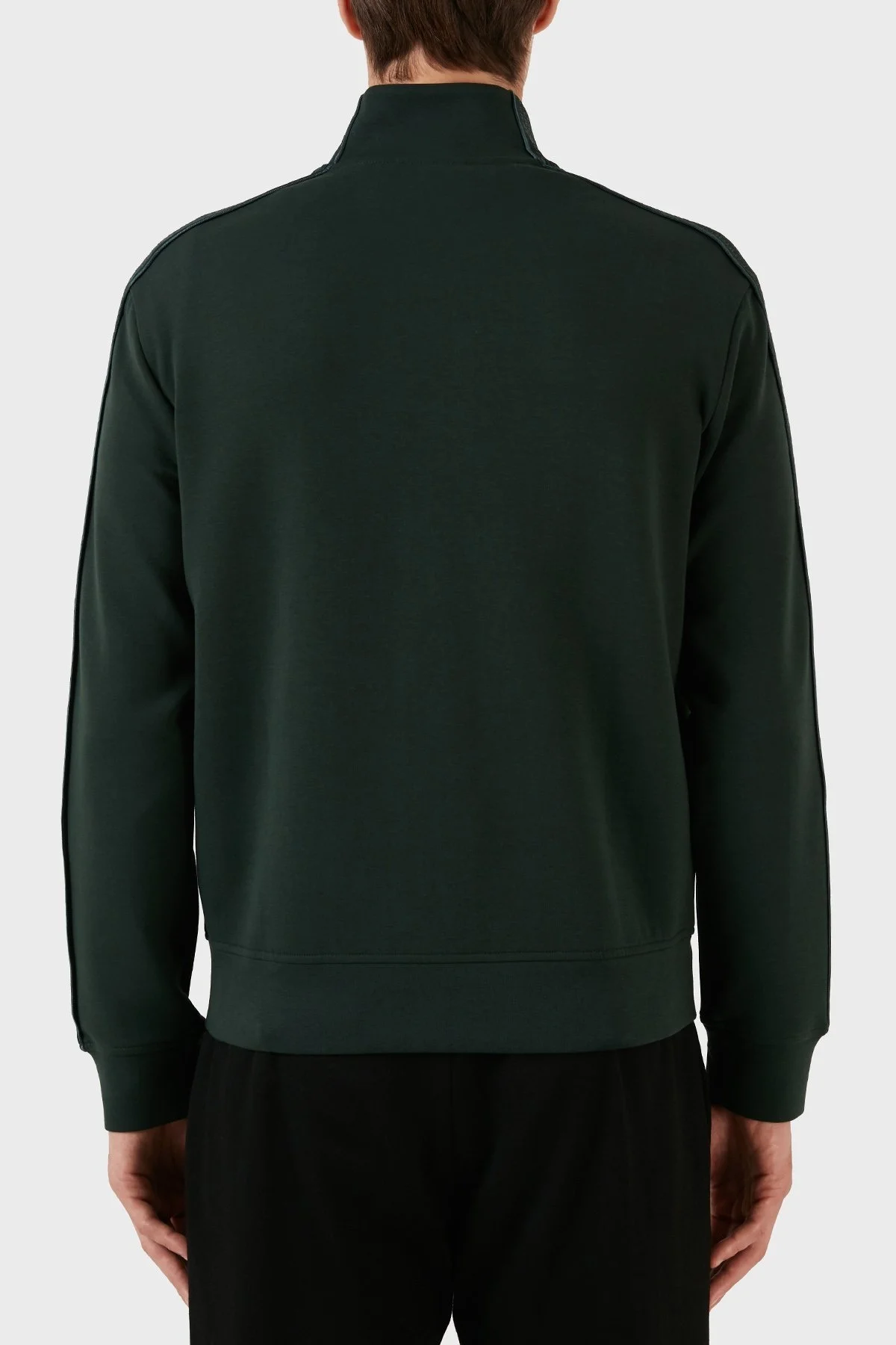 Emporio Armani Pamuklu Fermuarlı Kanguru Cepli Dik Yaka Regular Fit Erkek Sweat 6R1MF1 1JHSZ 0565 HAKİ - 3