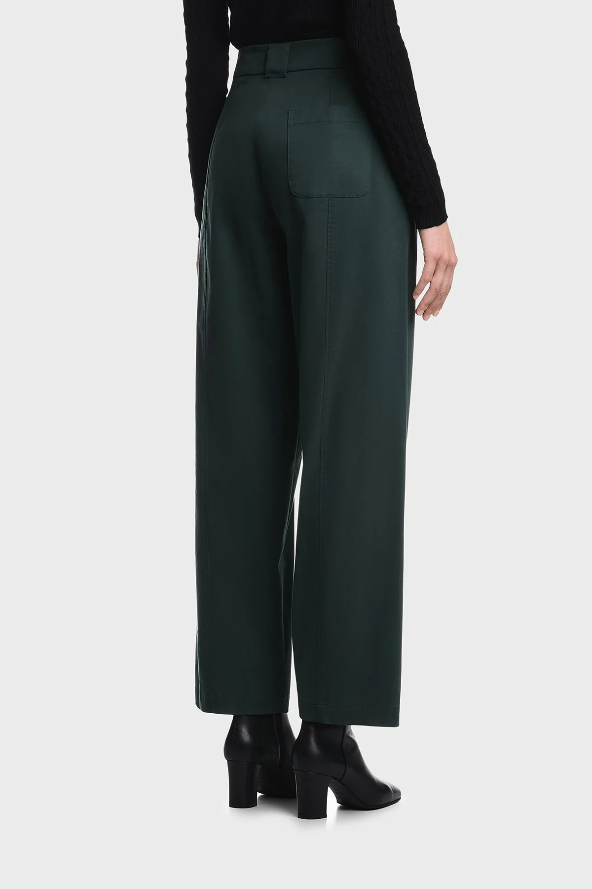 Emporio Armani Pamuklu Geniş Paça Kadın Pantolon EW003108 AF19664 UB003 Haki - 3