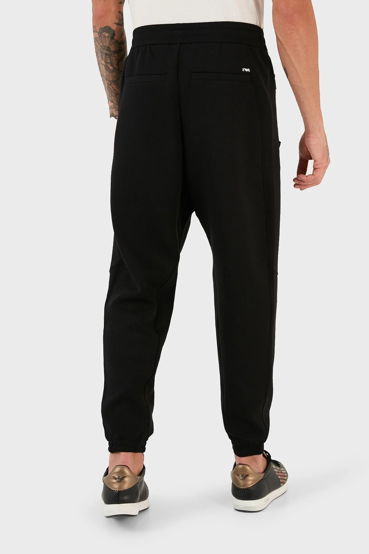 Emporio Armani Pamuklu İpli Fermuar Cepli Regular Fit Jogger Spor Erkek Pantolon 6R1PU4 1JHSZ 0999 SİYAH - 3
