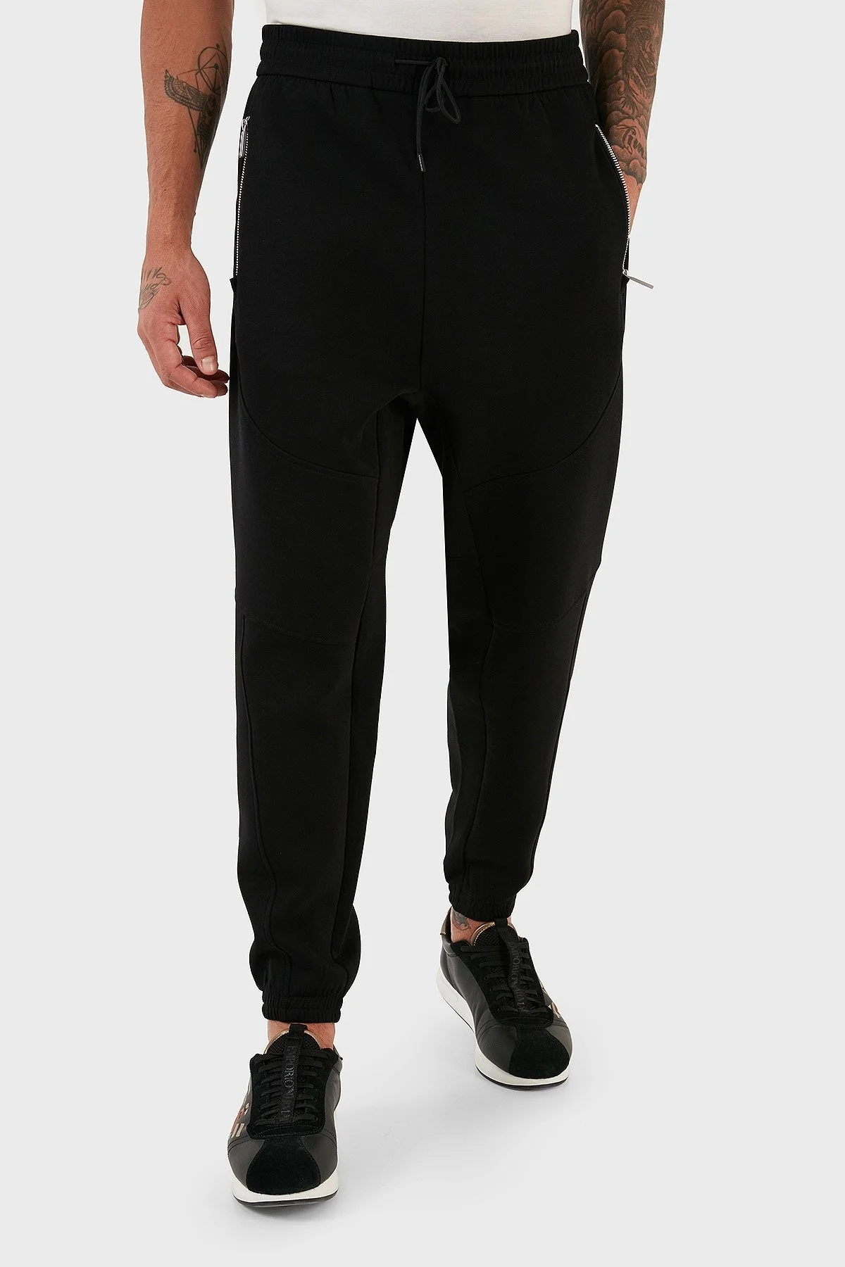Emporio Armani Pamuklu İpli Fermuar Cepli Regular Fit Jogger Spor Erkek Pantolon 6R1PU4 1JHSZ 0999 SİYAH - 5