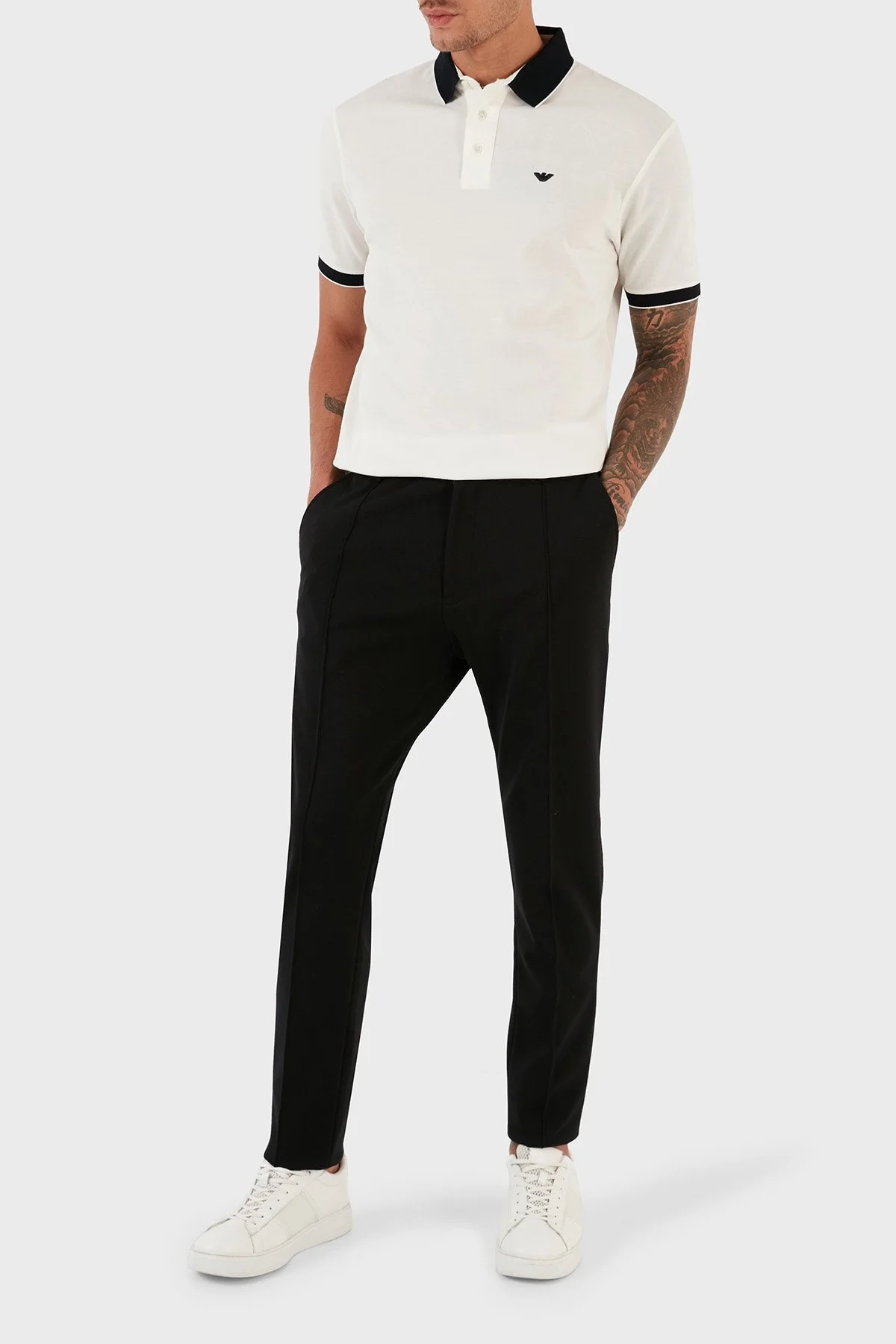 Emporio Armani Pamuklu İzli Normal Paça Regular Fit Erkek Pantolon H41P59 E1059 999 SİYAH - 2