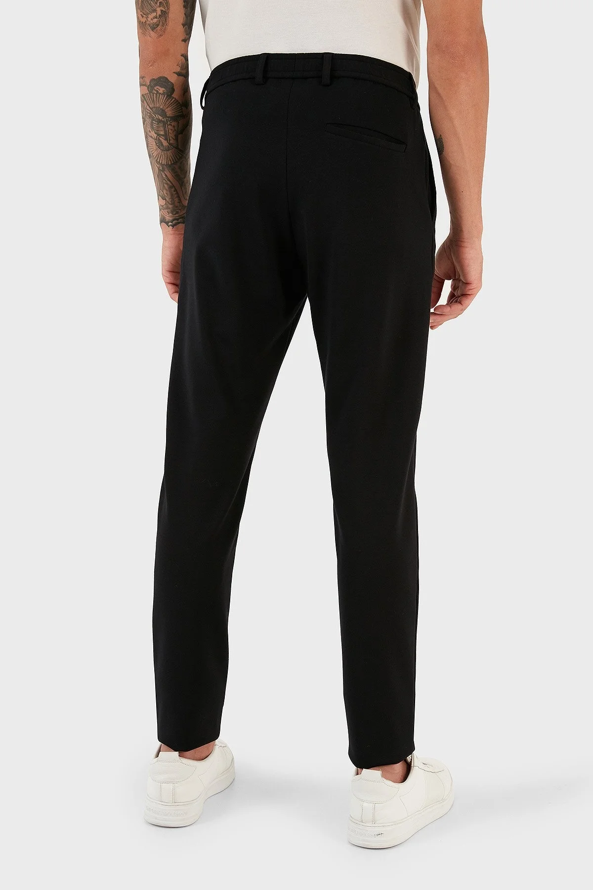 Emporio Armani Pamuklu İzli Normal Paça Regular Fit Erkek Pantolon H41P59 E1059 999 SİYAH - 3