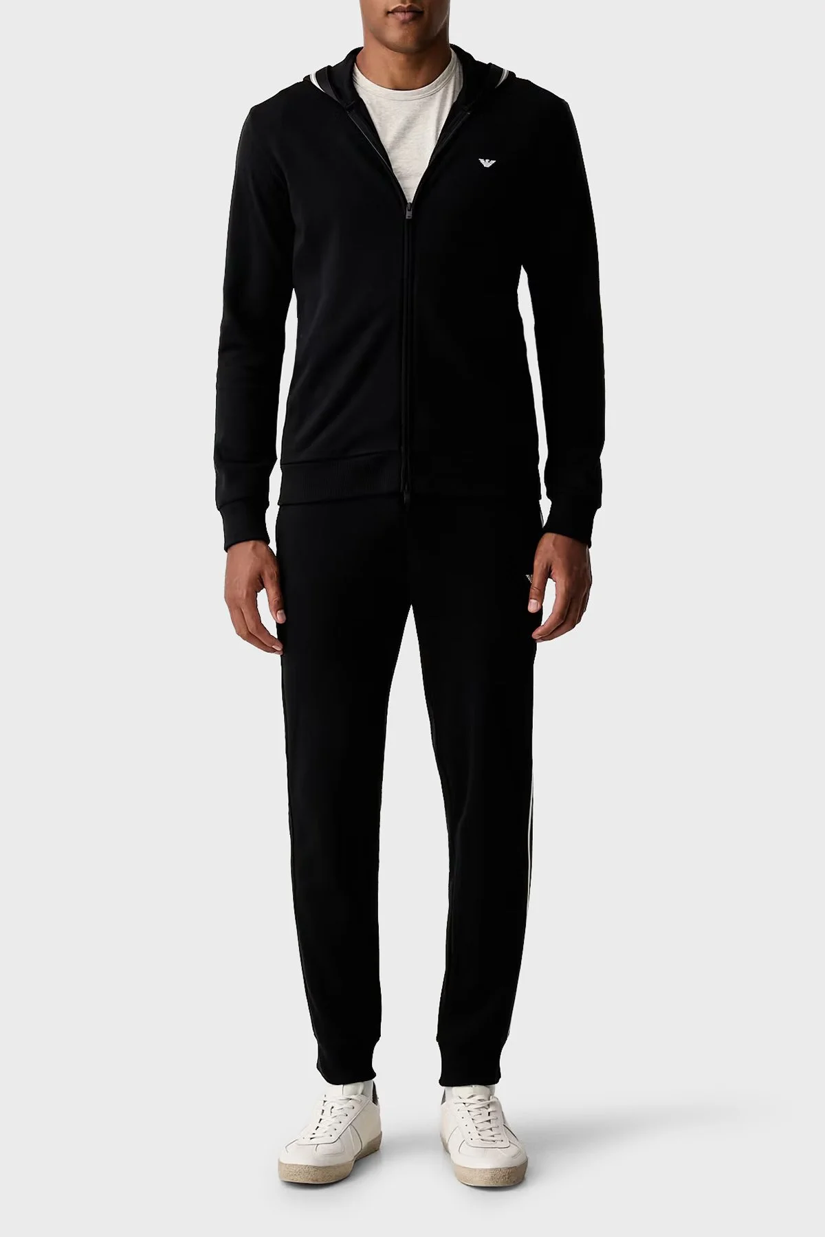Emporio Armani Pamuklu Kapüşonlu Fermuarlı Erkek Sweat EM000653 AF25024 UC001 Siyah - 2