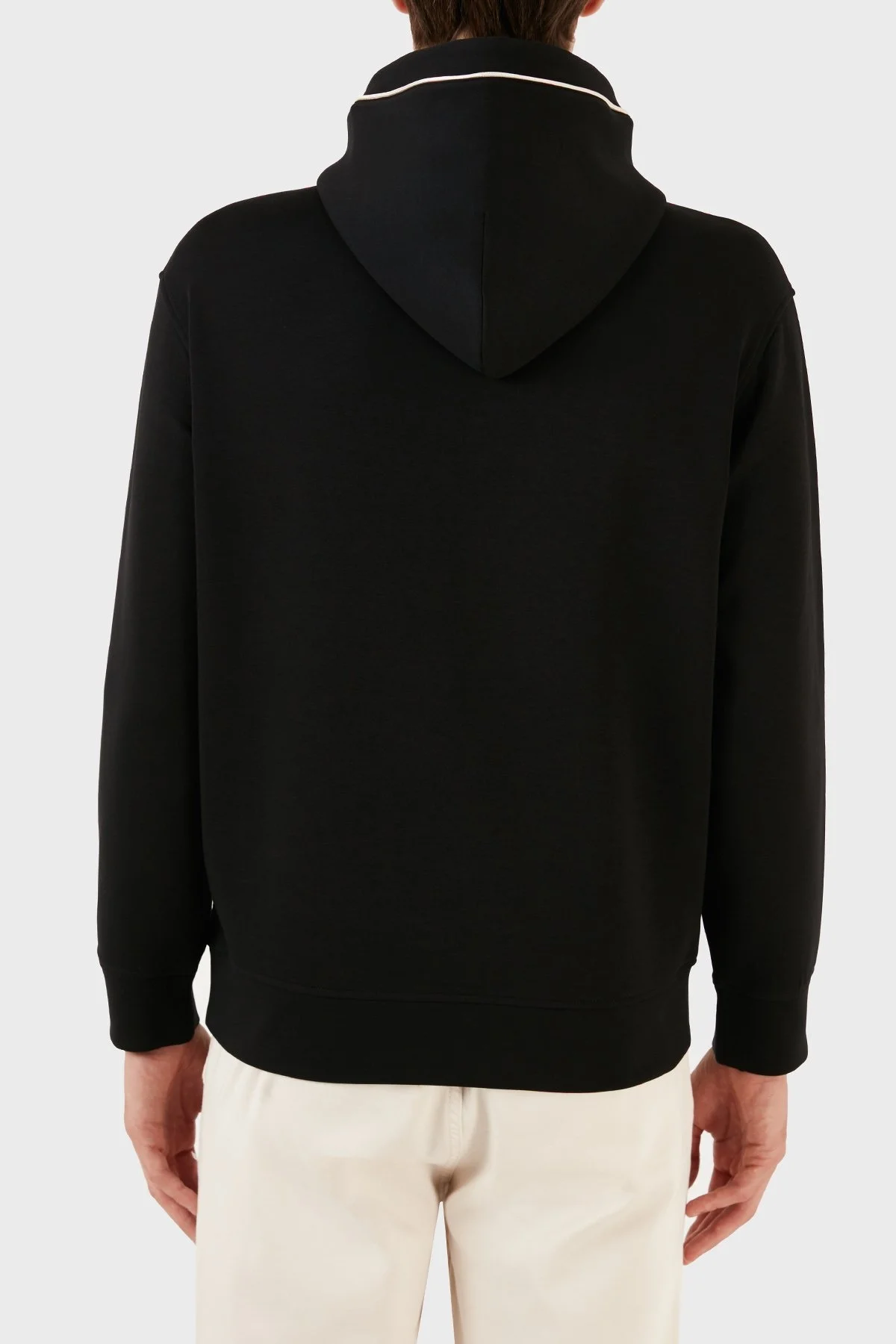 Emporio Armani Pamuklu Kapüşonlu Nakışlı Logo Baskılı Regular Fit Erkek Sweat 6R1ME5 1JHSZ 00A3 SİYAH - 2