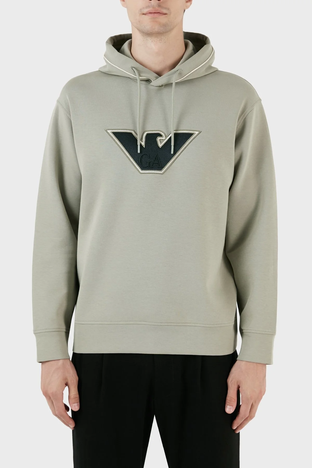 Emporio Armani Pamuklu Kapüşonlu Nakışlı Logo Baskılı Regular Fit Erkek Sweat 6R1ME5 1JHSZ 05B6 MİNT - 1