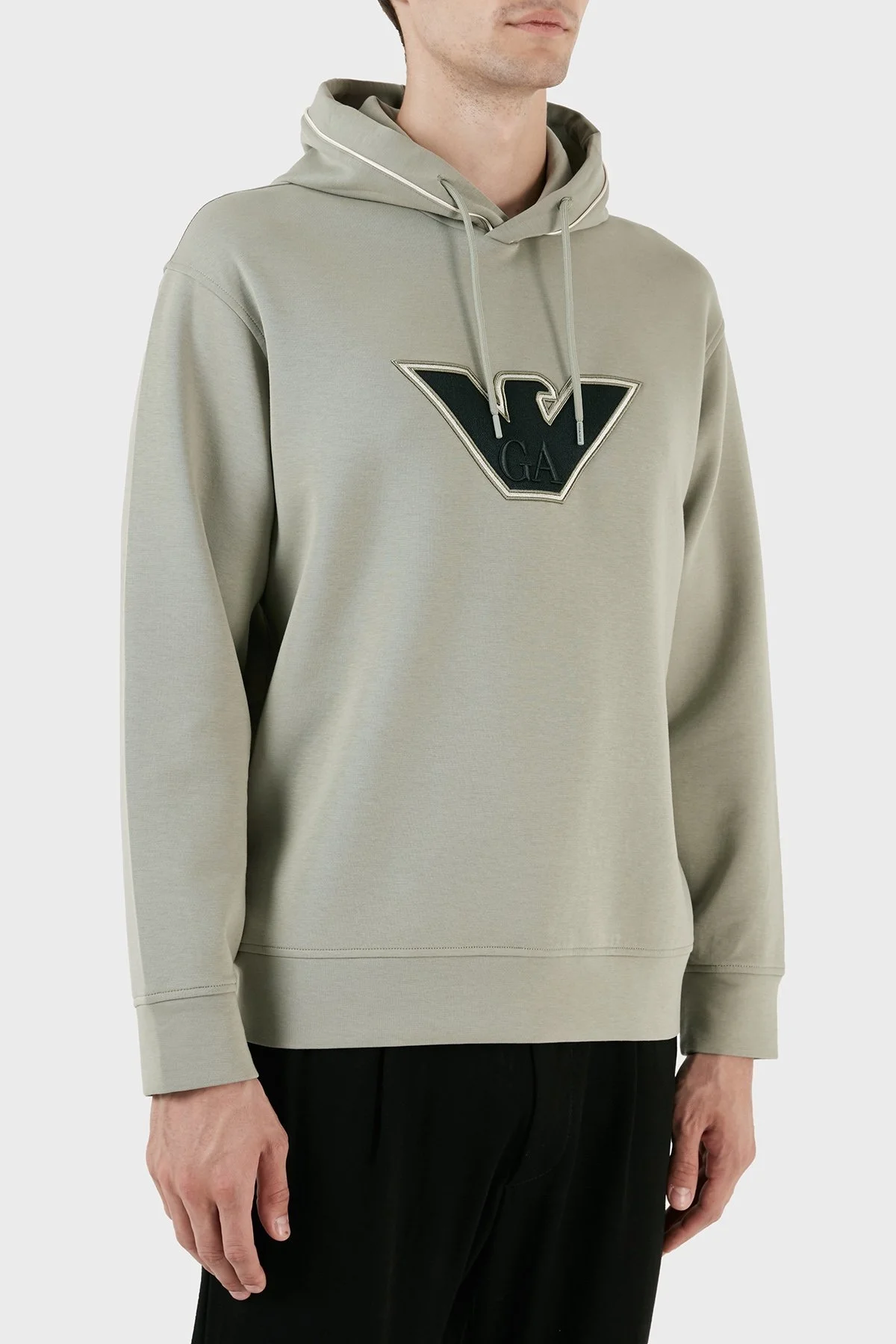 Emporio Armani Pamuklu Kapüşonlu Nakışlı Logo Baskılı Regular Fit Erkek Sweat 6R1ME5 1JHSZ 05B6 MİNT - 4