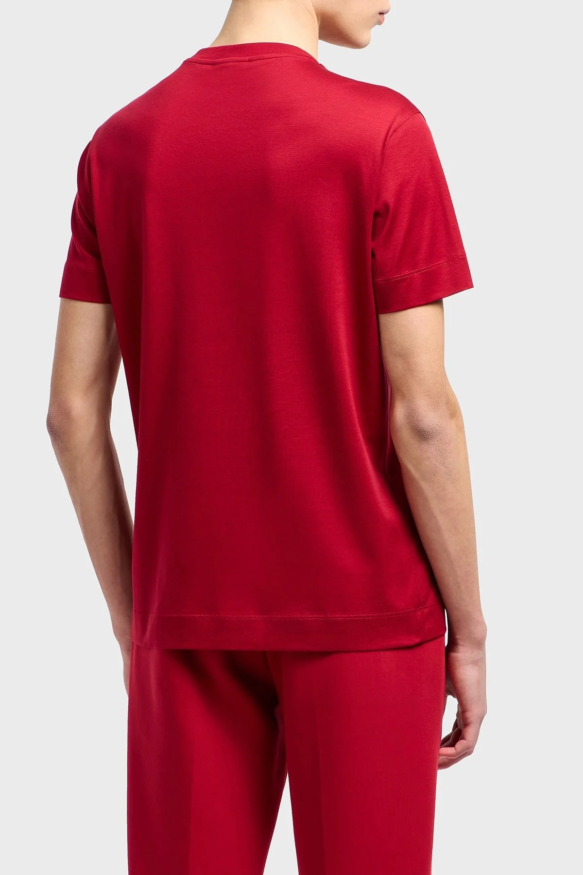 Emporio Armani Pamuklu Karışımlı Regular Fit Bisiklet Yaka Erkek T Shirt EM001702 AF10017 U5078 KIRMIZI - 3