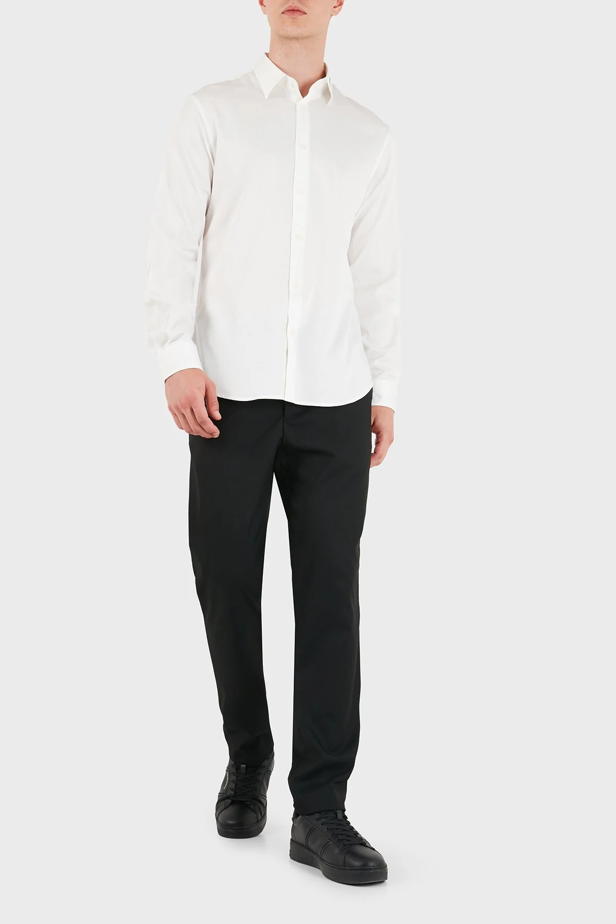 Emporio Armani Pamuklu Klasik Yaka Uzun Kollu Erkek Gömlek EM006705 AF23800 U0002 Beyaz - 2