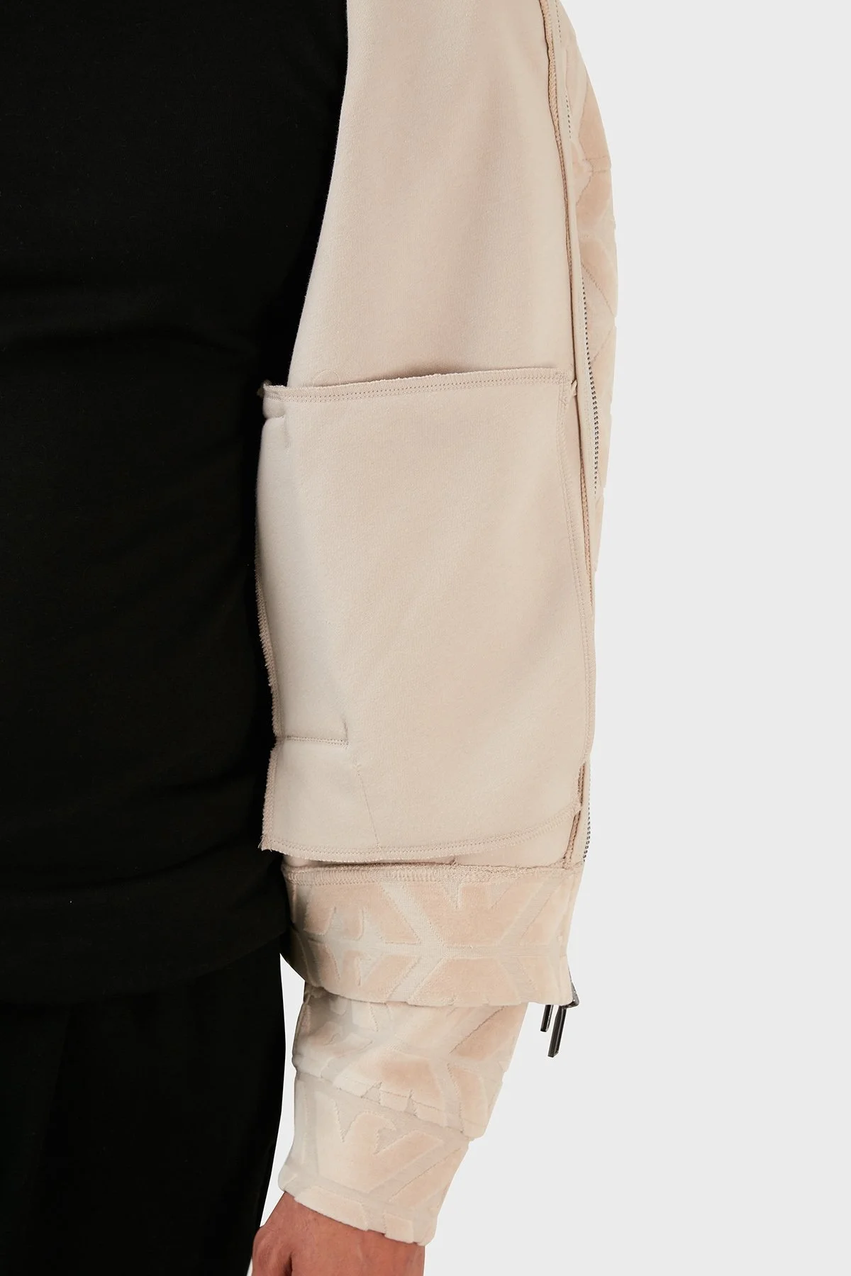 Emporio Armani Pamuklu Logo Detaylı Regular Fit Fermuarlı Dik Yaka Erkek Sweat 6L1MN1 1JIXZ 0649 BEJ - 5