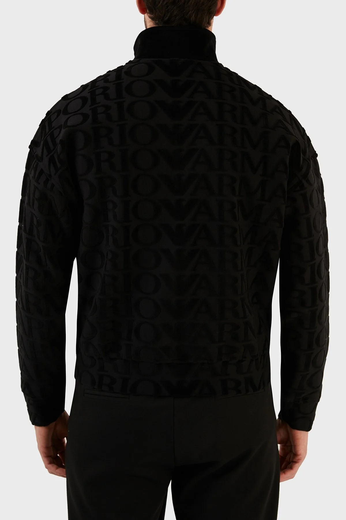 Emporio Armani Pamuklu Logo Detaylı Regular Fit Fermuarlı Dik Yaka Erkek Sweat 6L1MN1 1JIXZ 0999 SİYAH - 5