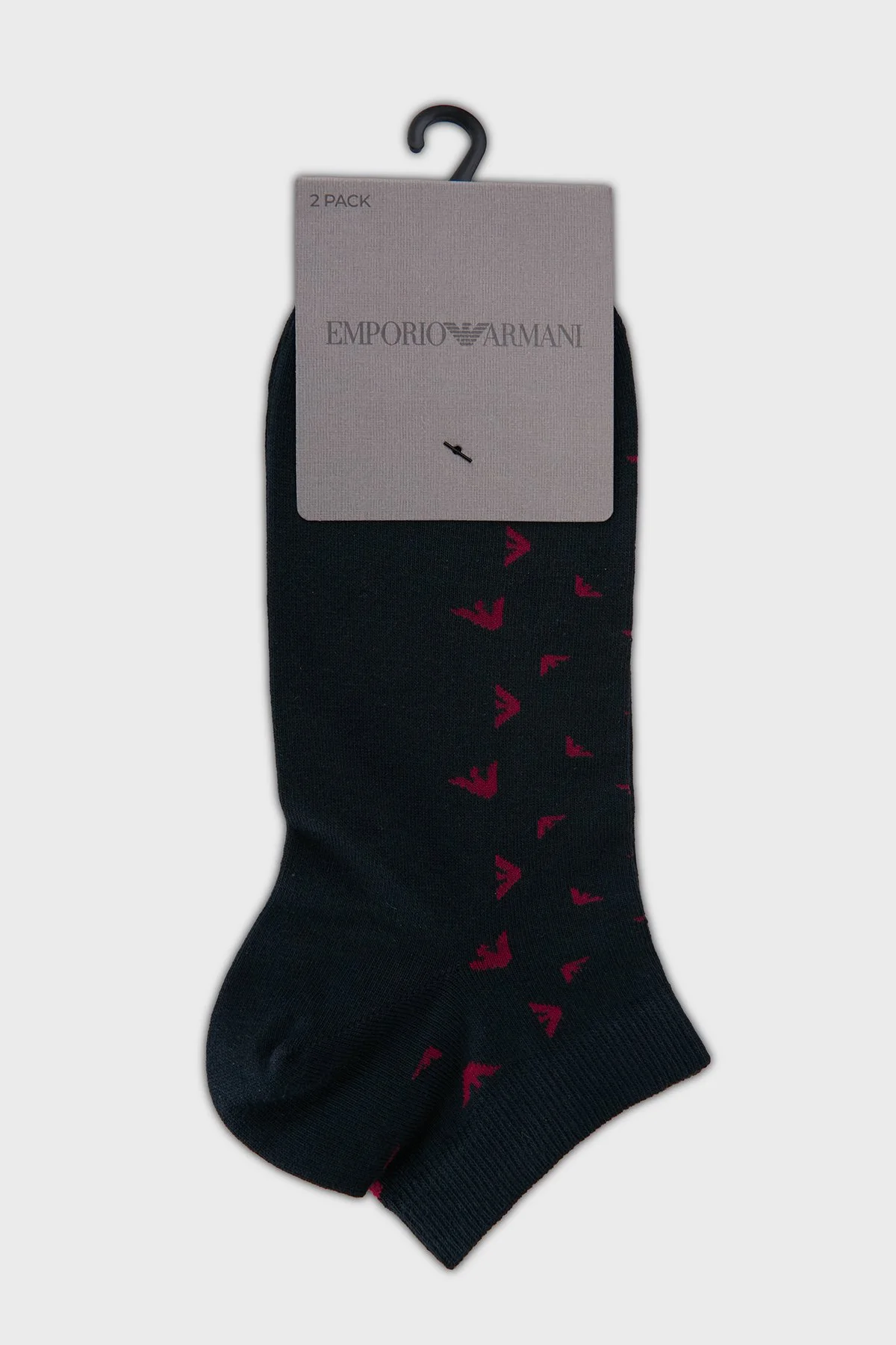 Emporio Armani Pamuklu Logolu 2 Pack Erkek Çorap EM000538 AF25376 MB696 Lacivert - 1