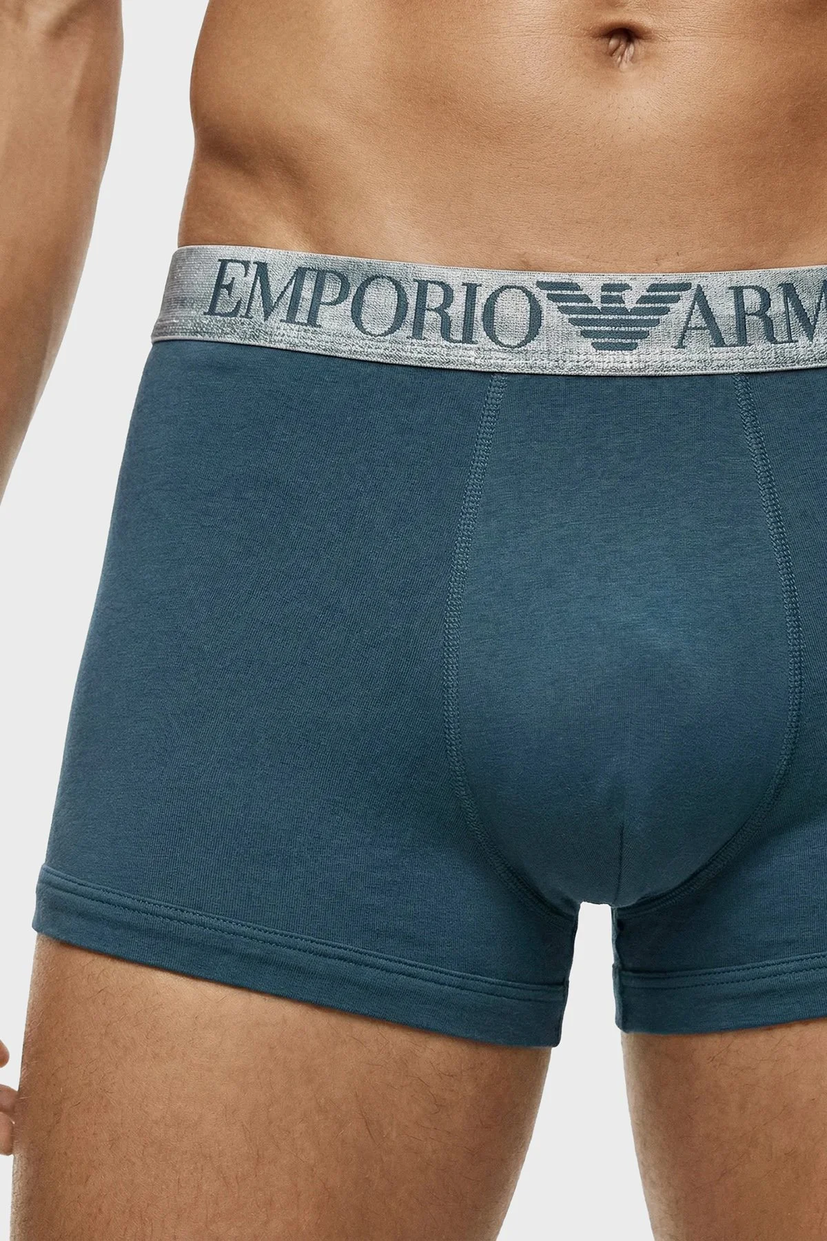 Emporio Armani Pamuklu Logolu 3 Pack Erkek Boxer EM000259 AF18886 MB396 LACİVERT PETROL LACİVERT - 3