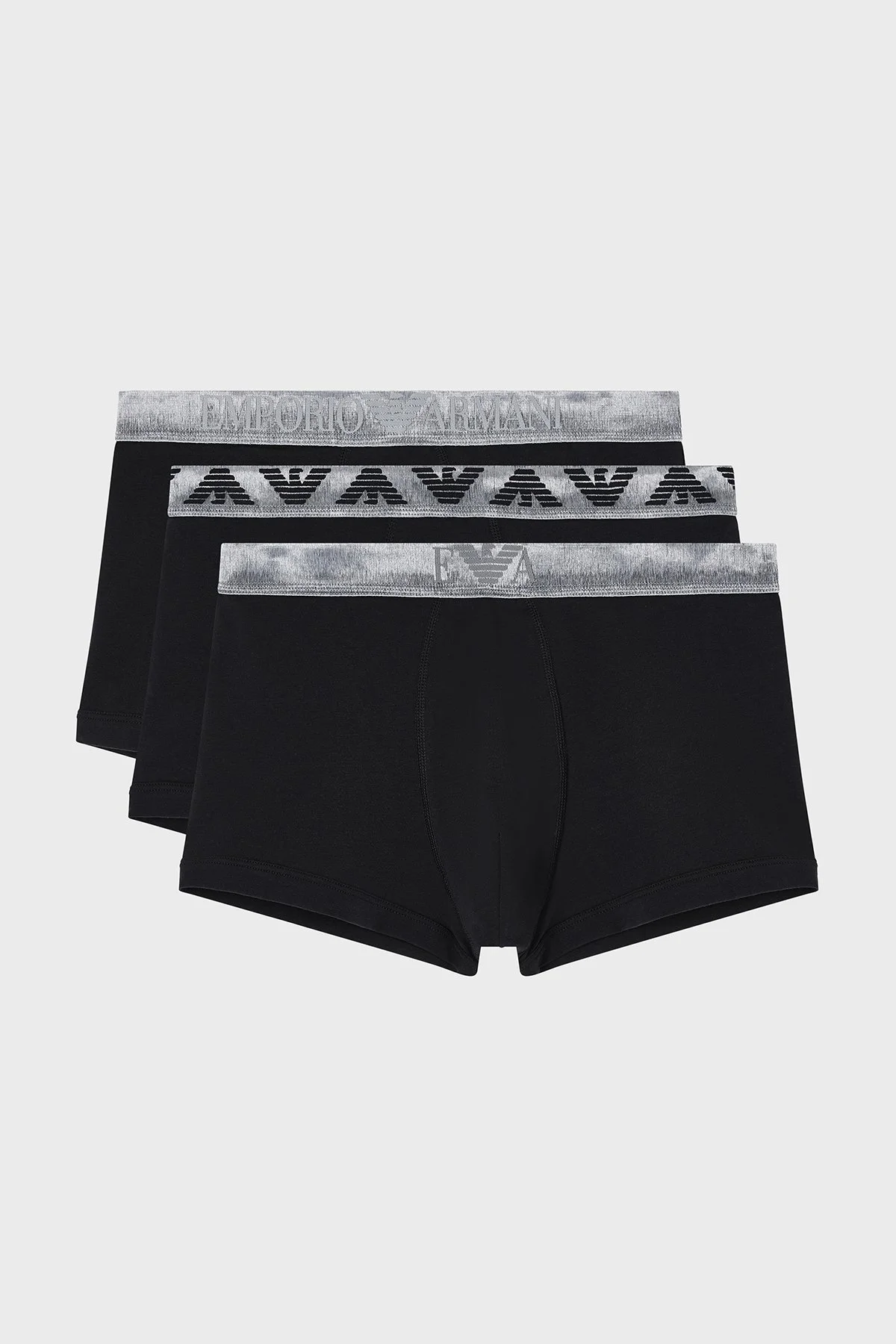 Emporio Armani Pamuklu Logolu 3 Pack Erkek Boxer EM000259 AF18886 MC061 SİYAH - 1
