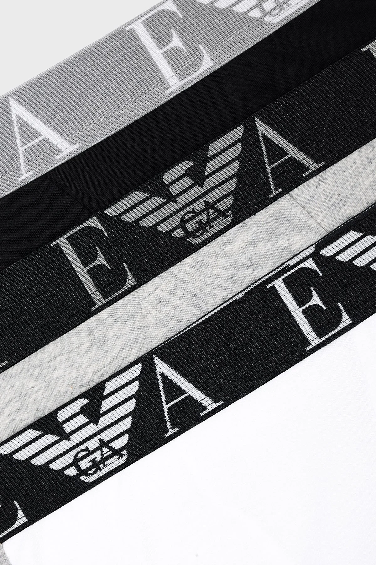 Emporio Armani Pamuklu Logolu 3 Pack Erkek Boxer EM000259 AF20668 MC197 Siyah-Gri-Beyaz - 2