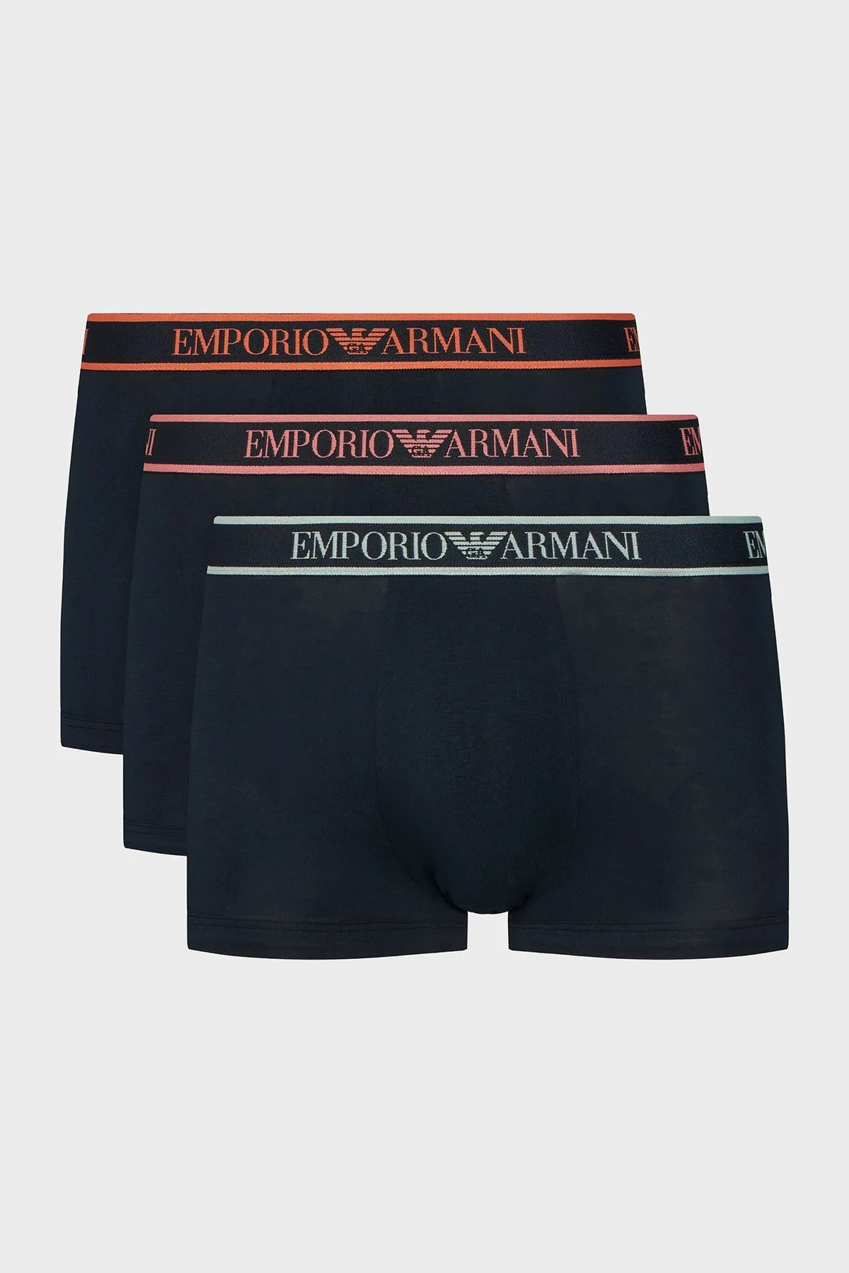 Emporio Armani Pamuklu Logolu 3 Pack Erkek Boxer EM000259 AF20669 MB139 LACİVERT - 1