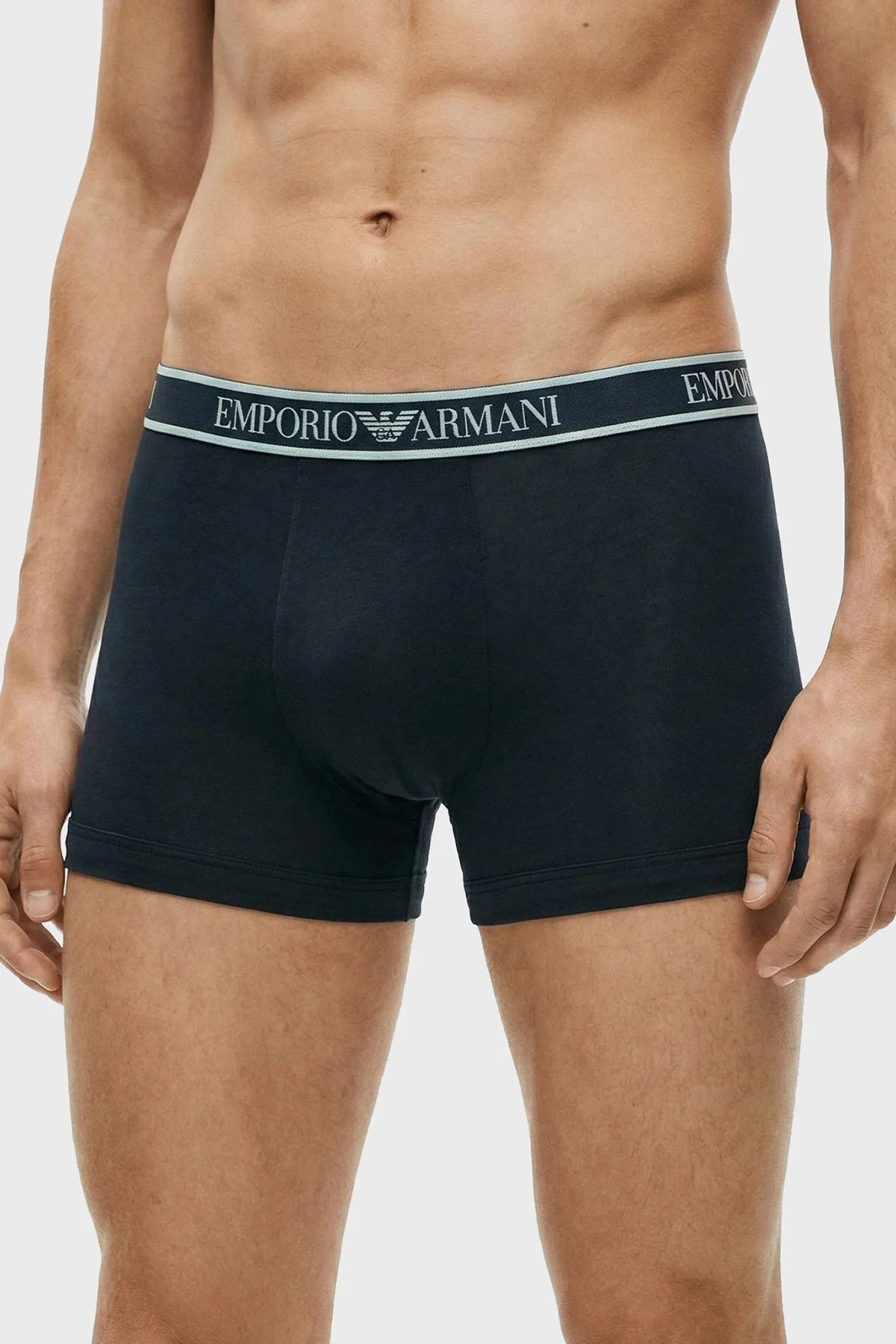 Emporio Armani Pamuklu Logolu 3 Pack Erkek Boxer EM000259 AF20669 MB139 LACİVERT - 2