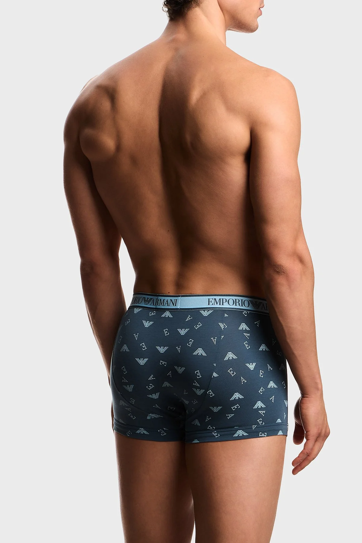 Emporio Armani Pamuklu Logolu 3 Pack Erkek Boxer EM000370 AF20669 MB148 Lacivert-Petrol-Lacivert - 3