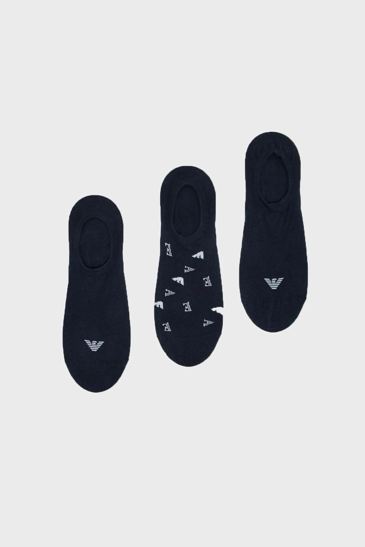 Emporio Armani Pamuklu Logolu 3 Pack Erkek Çorap EM000548 AF20653 MB153 LACİVERT - 1