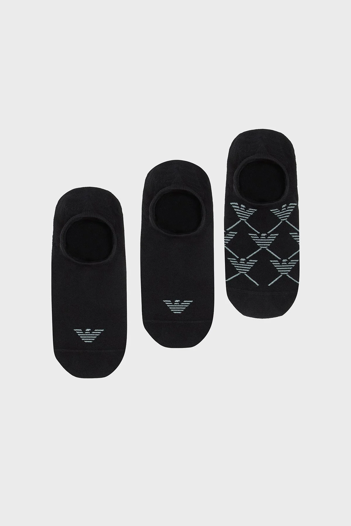 Emporio Armani Pamuklu Logolu 3 Pack Erkek Çorap EM000548 AF20653 MC061 SİYAH - 1