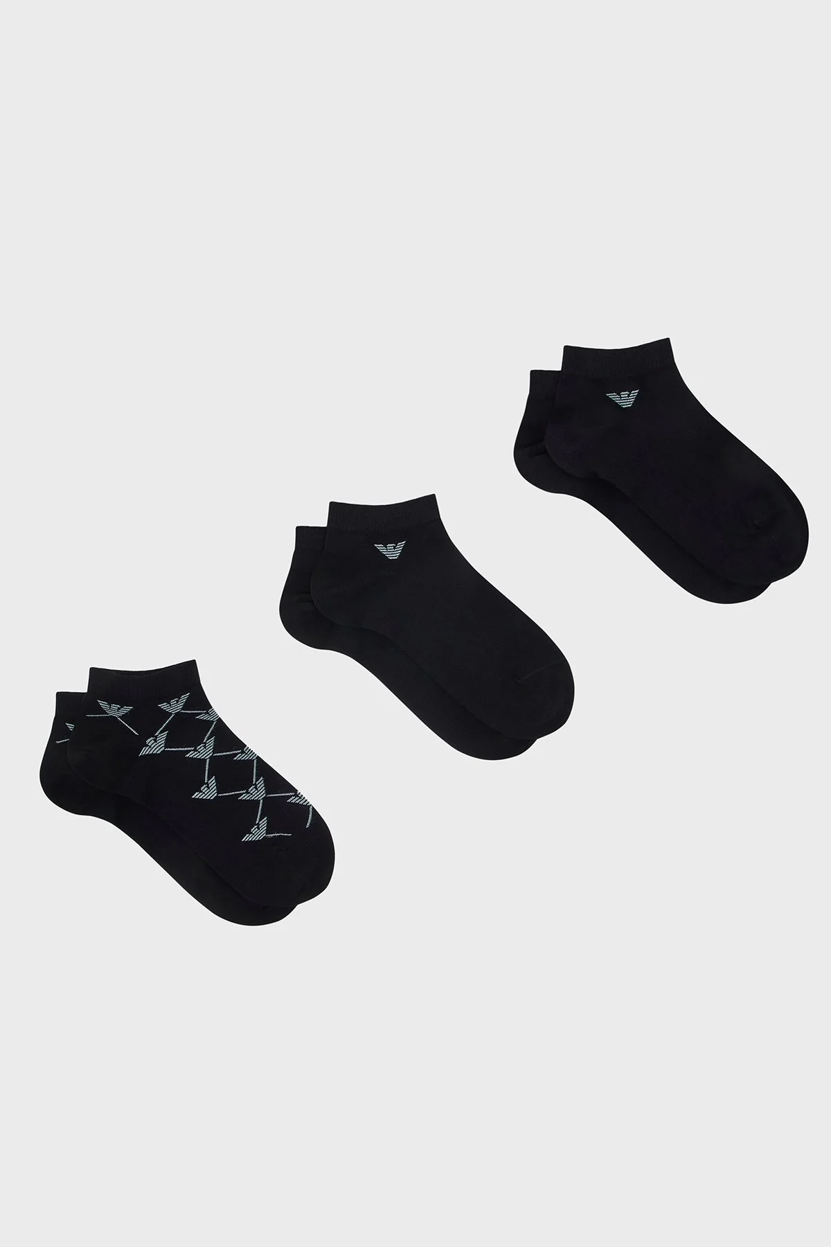 Emporio Armani Pamuklu Logolu 3 Pack Erkek Çorap EM000550 AF20653 MC061 SİYAH - 1