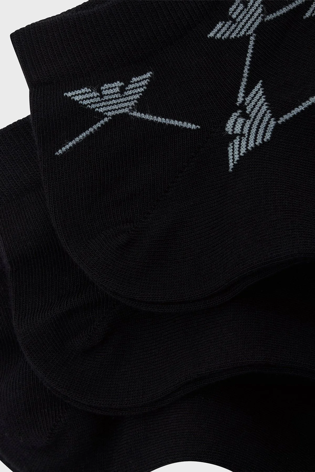 Emporio Armani Pamuklu Logolu 3 Pack Erkek Çorap EM000550 AF20653 MC061 SİYAH - 2