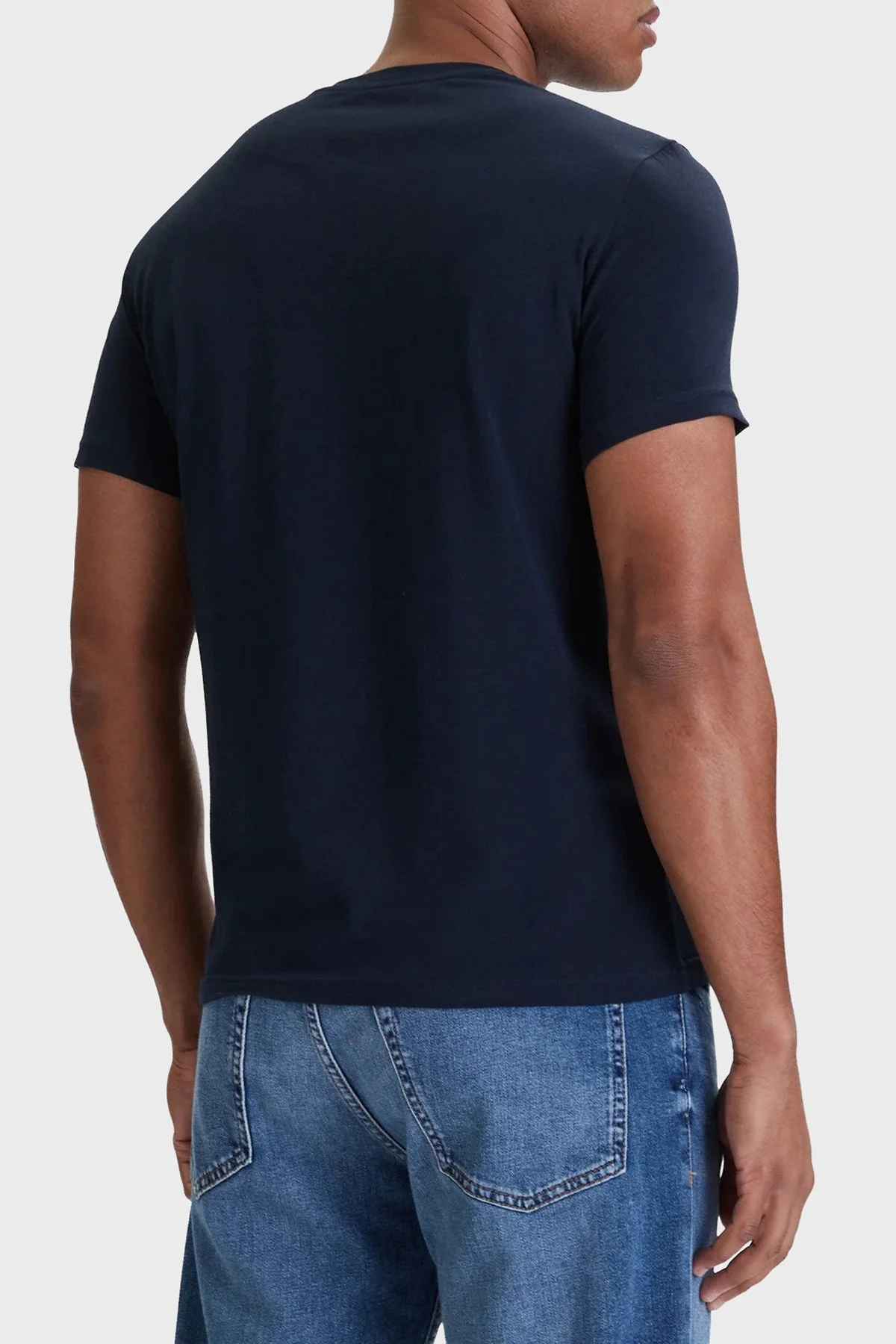 Emporio Armani Pamuklu Logolu Bisiklet Yaka 2 Pack Erkek T Shirt EM000391 AF18881 MB088 LACİVERT BEYAZ - 3