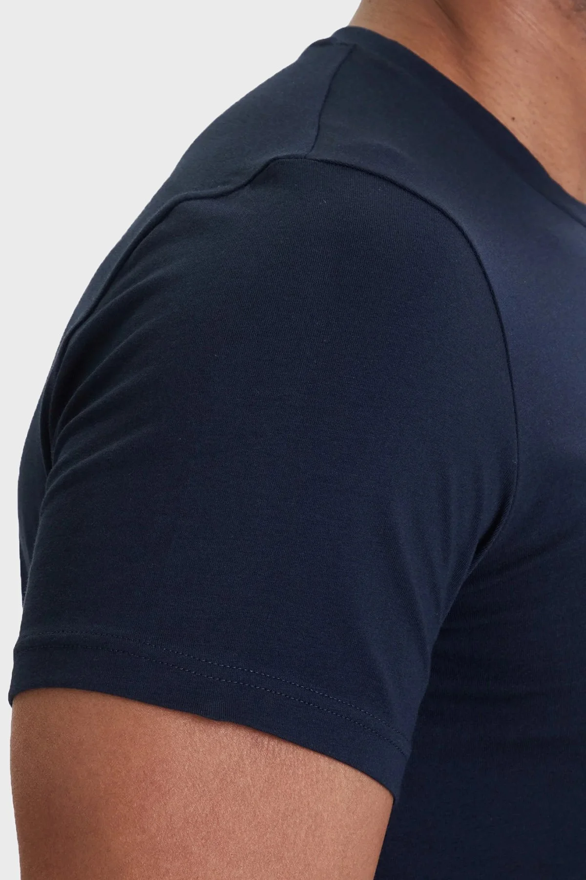 Emporio Armani Pamuklu Logolu Bisiklet Yaka 2 Pack Erkek T Shirt EM000391 AF18881 MB088 LACİVERT BEYAZ - 5