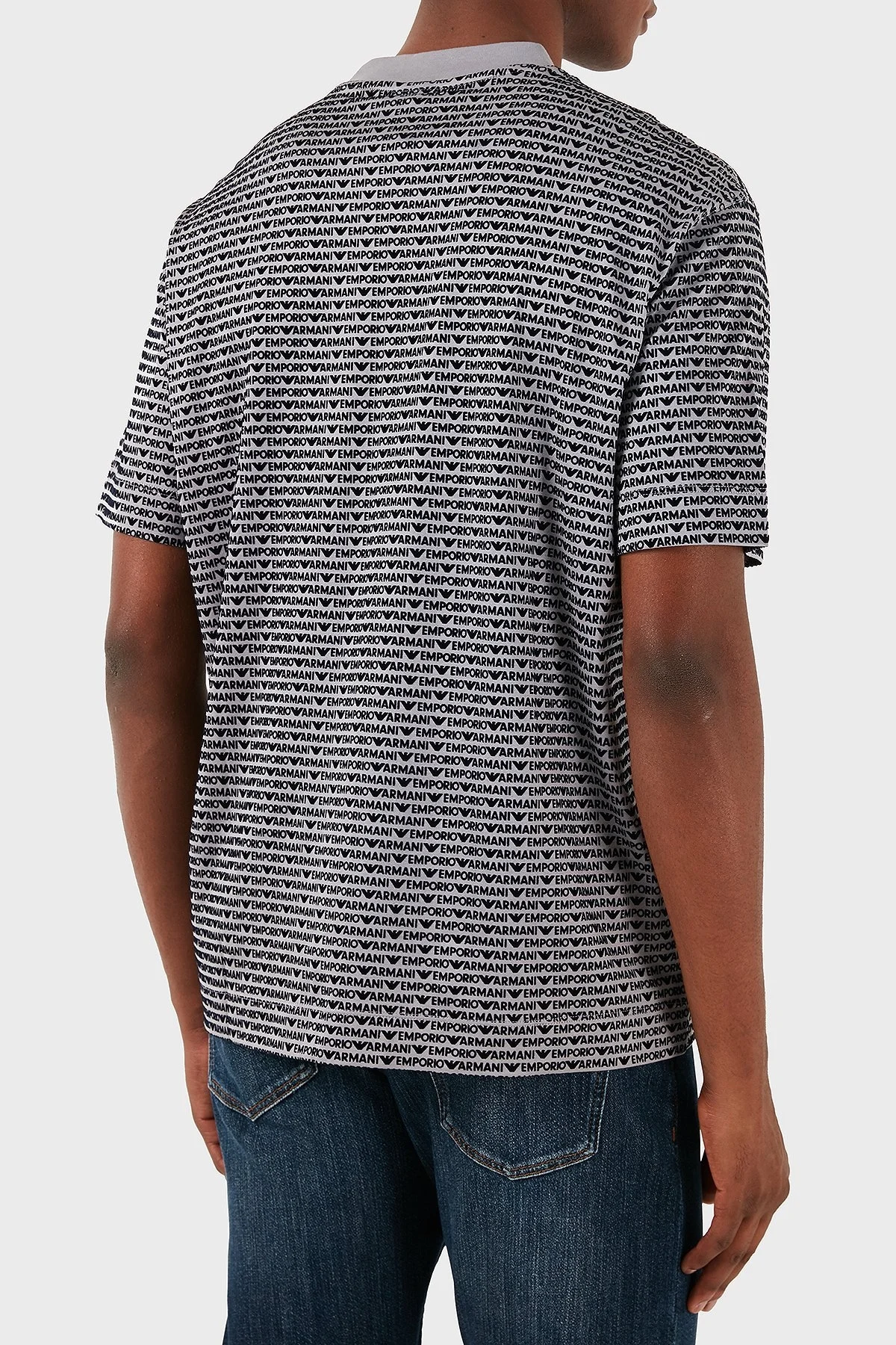 Emporio Armani Pamuklu Logolu Bisiklet Yaka Erkek T Shirt 6D1TD5 1JOSZ 06K3 GRİ - 8