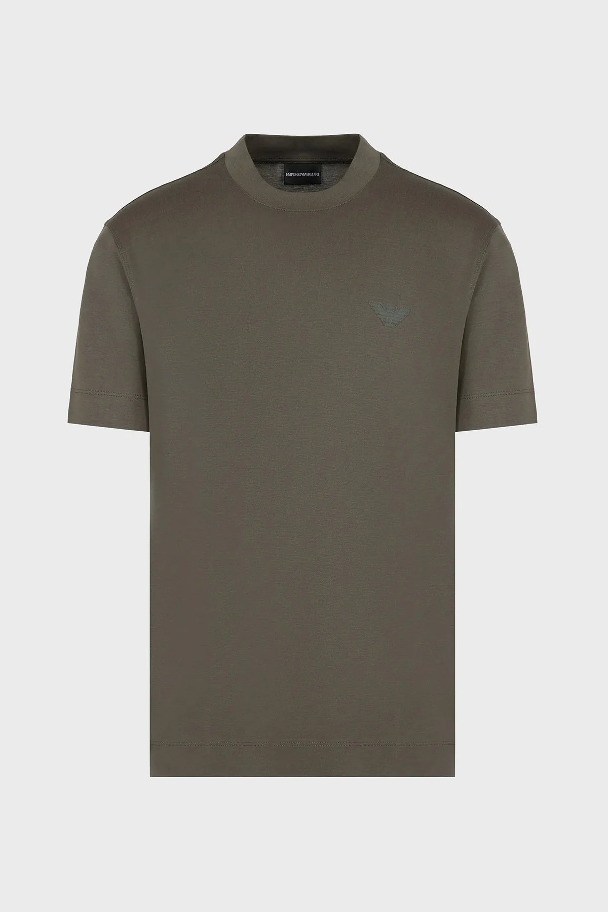 Emporio Armani Pamuklu Logolu Bisiklet Yaka Erkek T Shirt 6D1TR3 1JOSZ 0661 HAKİ - 4