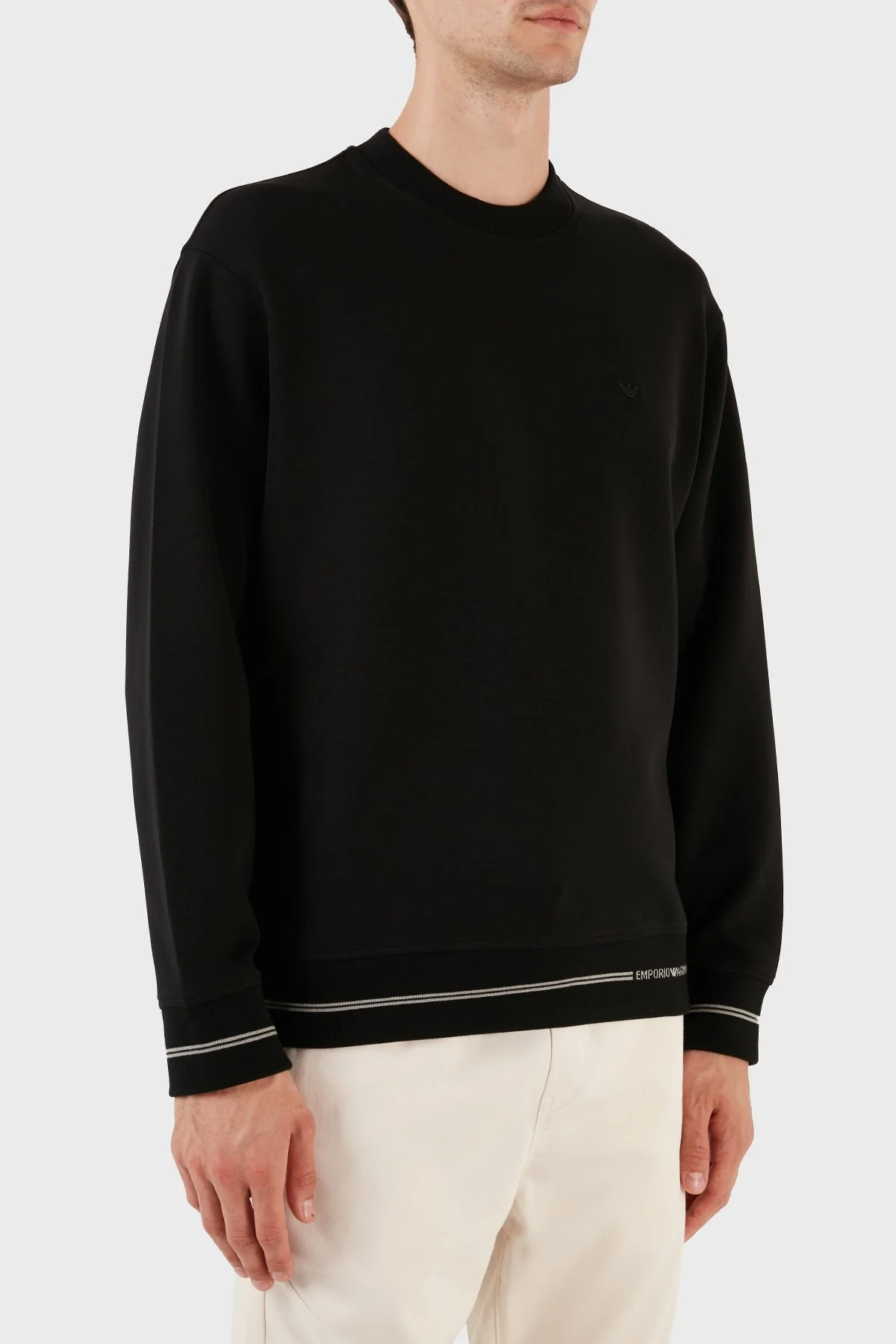 Emporio Armani Pamuklu Logolu Bisiklet Yaka Regular Fit Erkek Sweat 6R1MF2 1JHSZ 00A6 SİYAH - 5