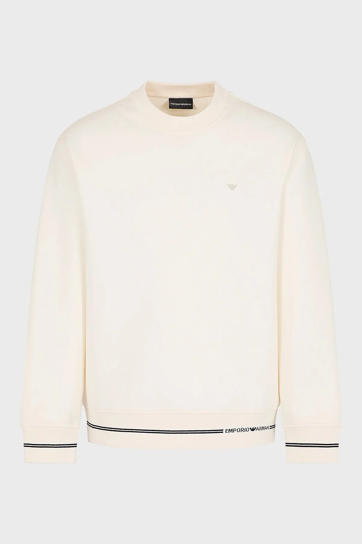 Emporio Armani Pamuklu Logolu Bisiklet Yaka Regular Fit Erkek Sweat 6R1MF2 1JHSZ 01M6 EKRU - 4