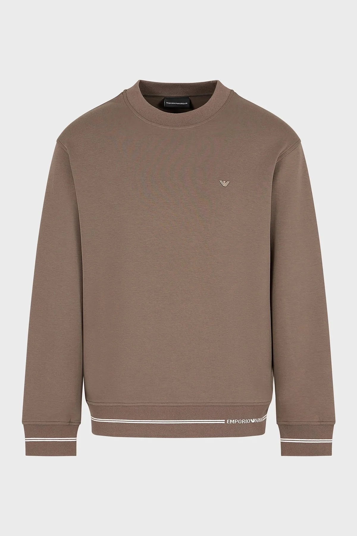 Emporio Armani Pamuklu Logolu Bisiklet Yaka Regular Fit Erkek Sweat 6R1MF2 1JHSZ 0488 KAHVE - 5