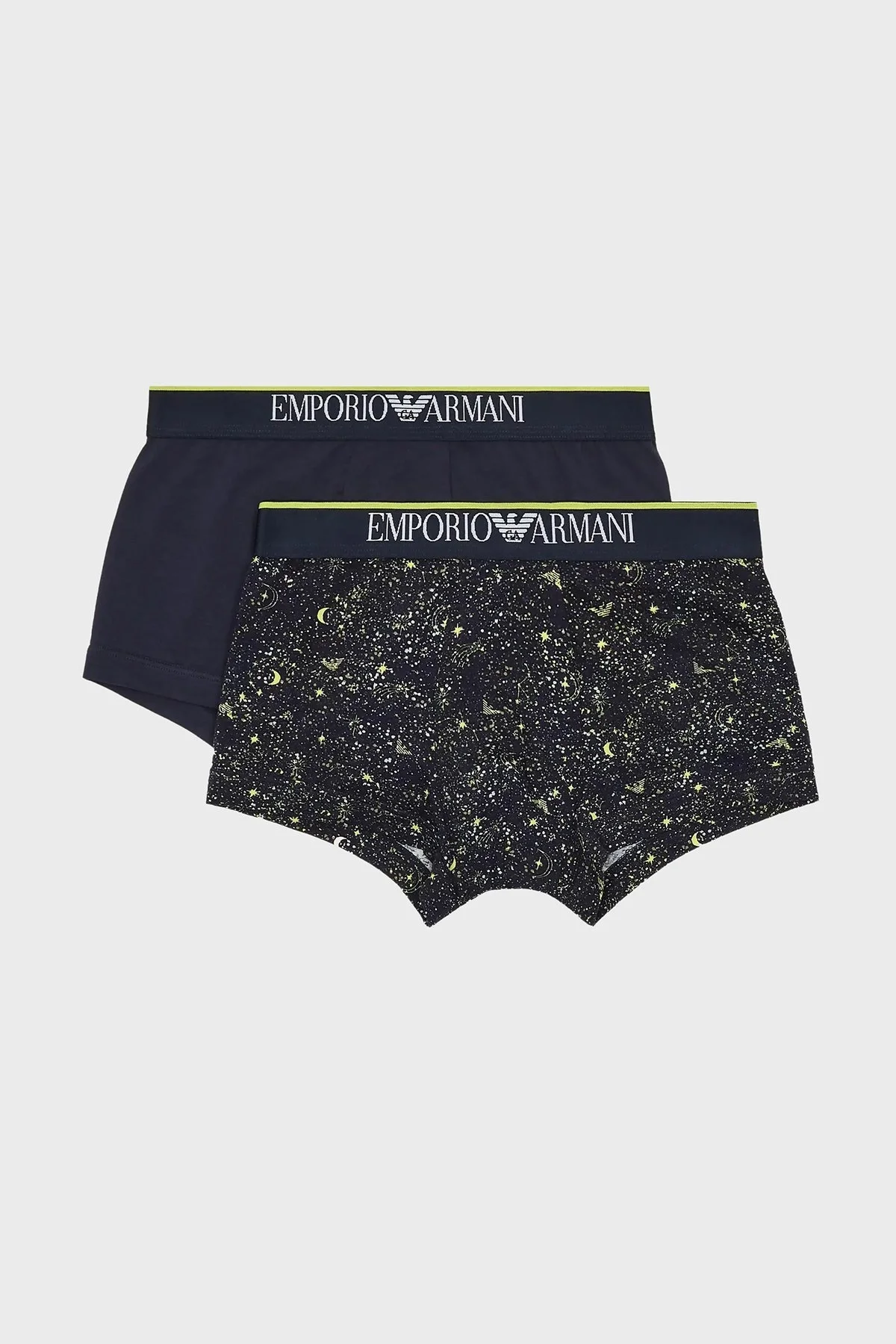Emporio Armani Pamuklu Logolu Lastik Bel 2 Pack Erkek Boxer 1112104 F5967 4336 LACİVERT - 3
