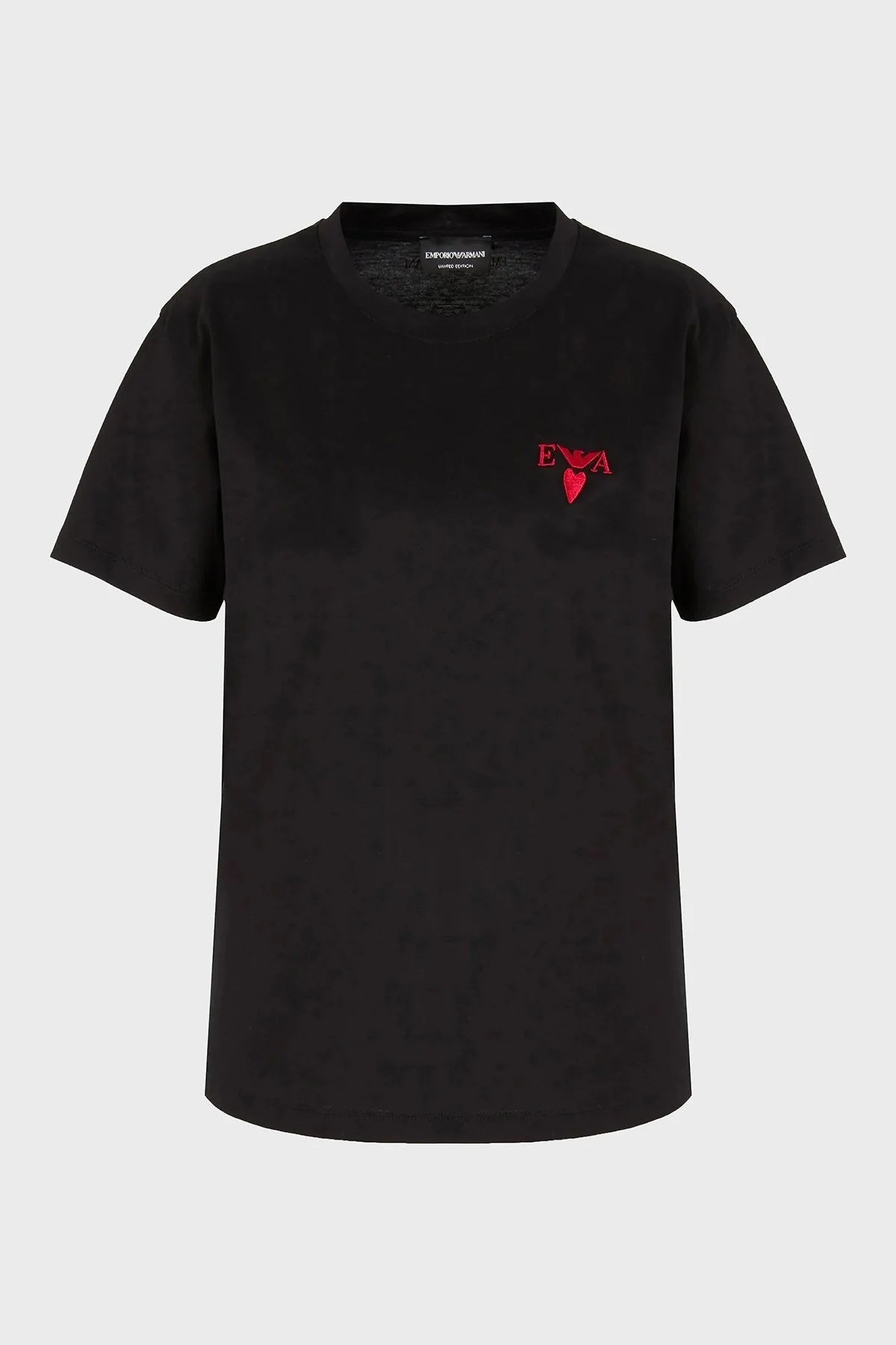 Emporio Armani Pamuklu Logolu Regular Fit Bisiklet Yaka Bayan T Shirt EW000202 AF10003 UC001 SİYAH - 10