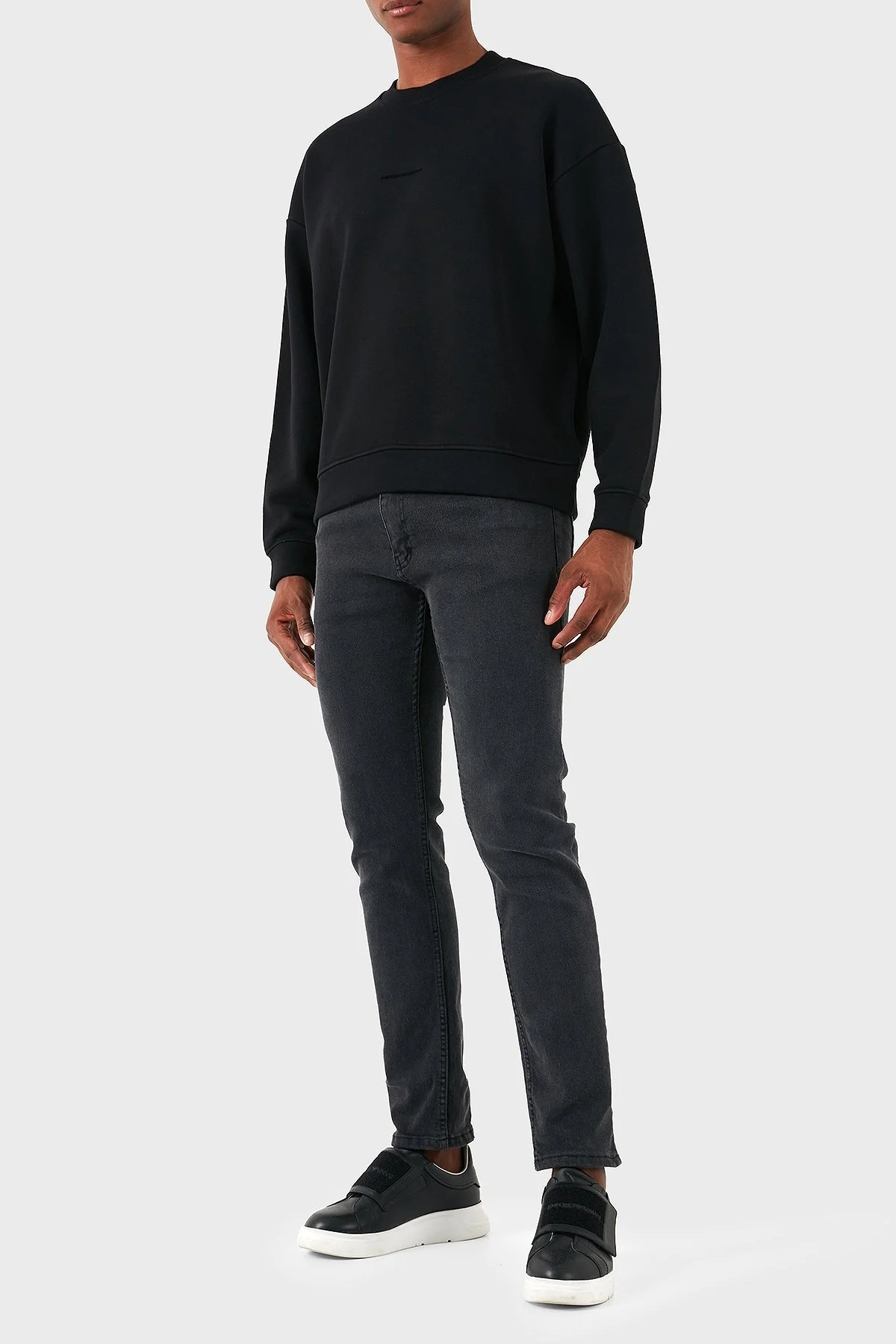 Emporio Armani Pamuklu Logolu Regular Fit Bisiklet Yaka Erkek Sweat 6D1M95 1JTAZ 0999 SİYAH - 2