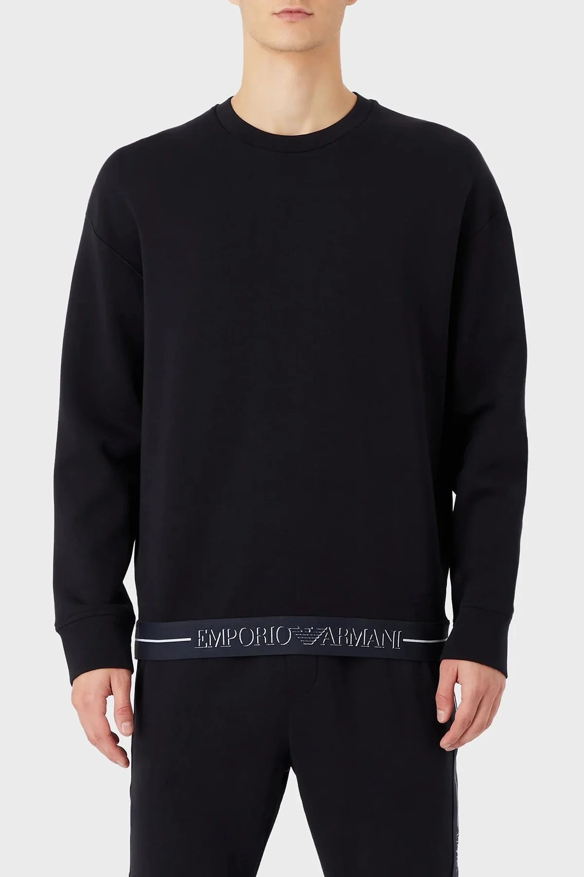 Emporio Armani Pamuklu Logolu Regular Fit Bisiklet Yaka Erkek Sweat 6L1MM4 1JHSZ 0920 LACİVERT - 1