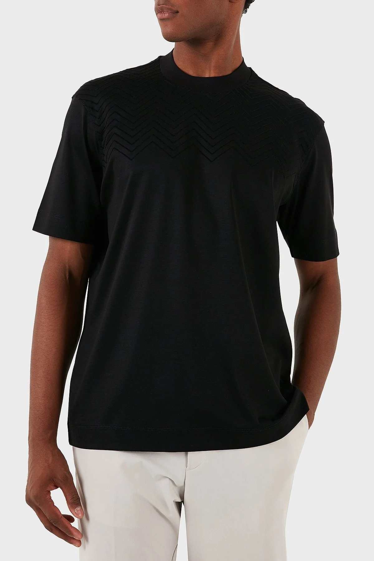 Emporio Armani Pamuklu Logolu Regular Fit Bisiklet Yaka Erkek T Shirt 6D1T91 1JOSZ 0999 SİYAH - 4